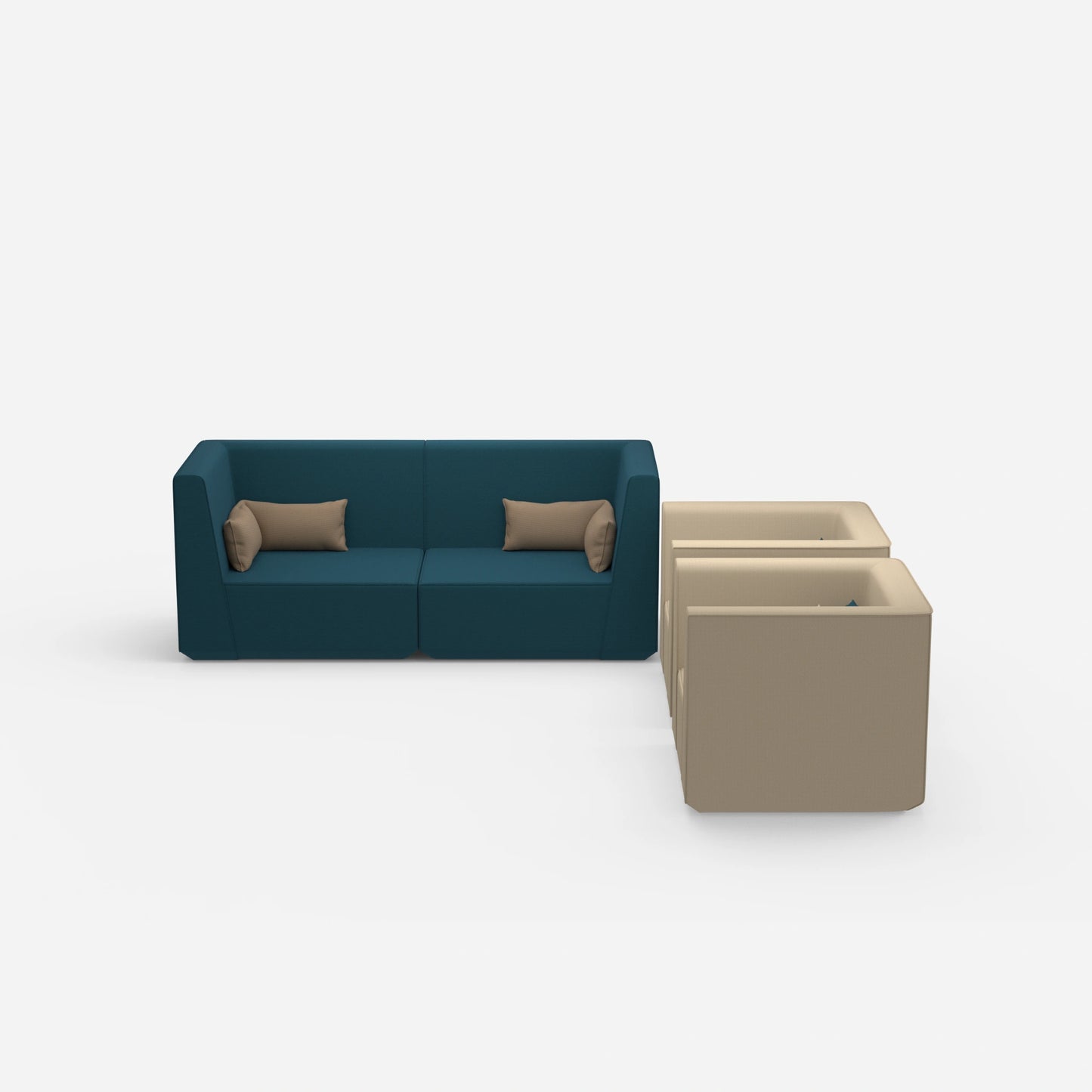 2 Sessel mit Sofa von vorne