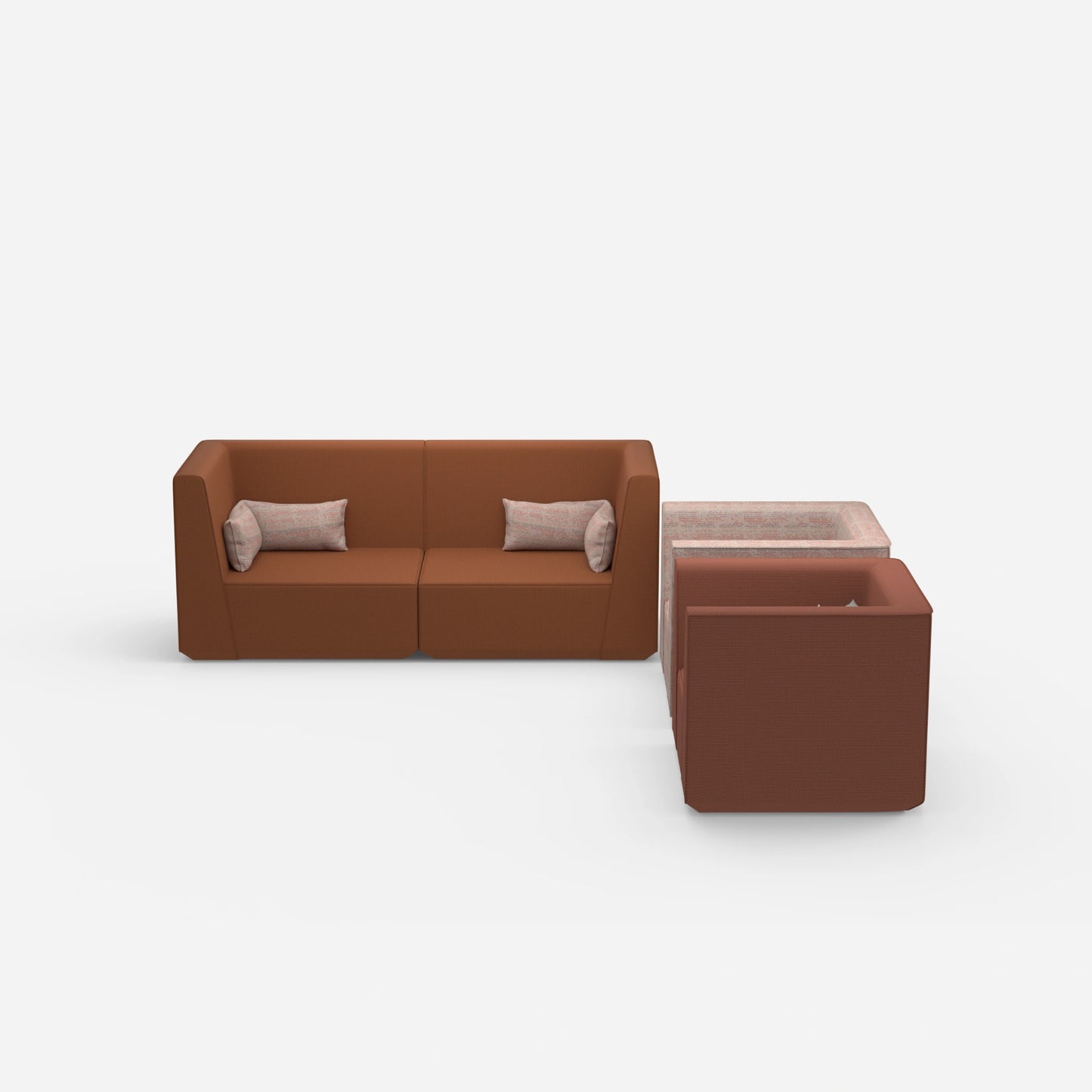 2 Sessel mit Sofa von vorne