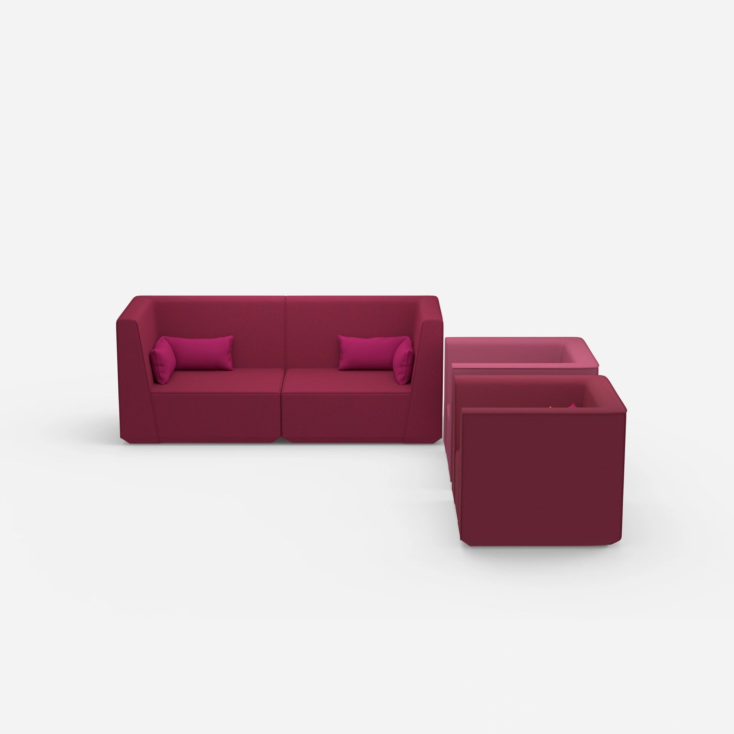 2 Sessel mit Sofa von vorne