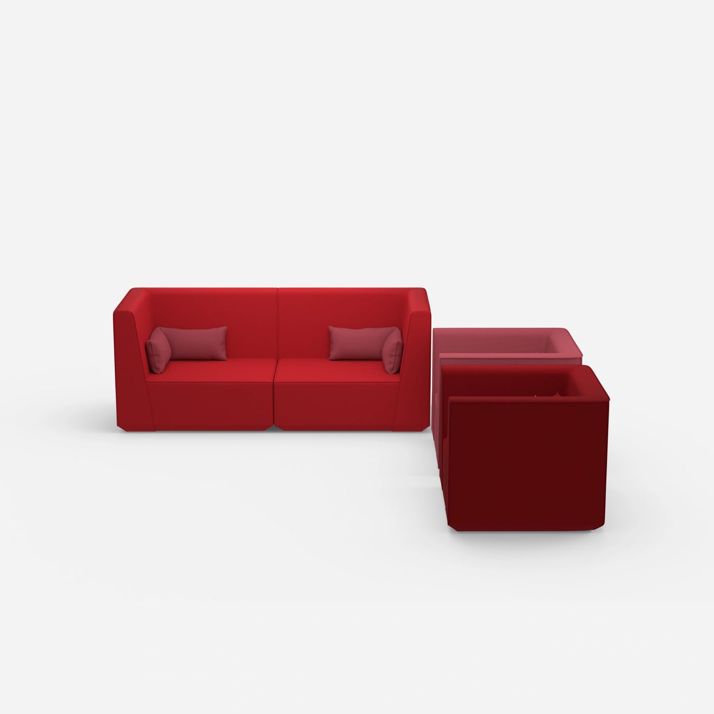 2 Sessel mit Sofa von vorne