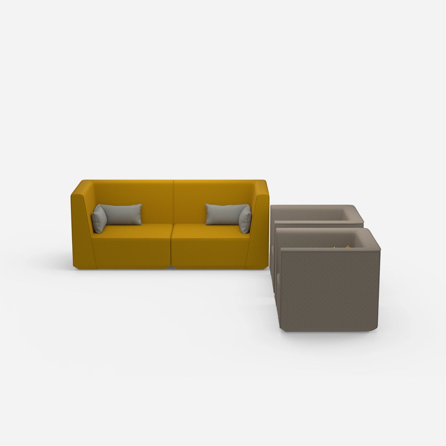 2 Sessel mit Sofa von vorne
