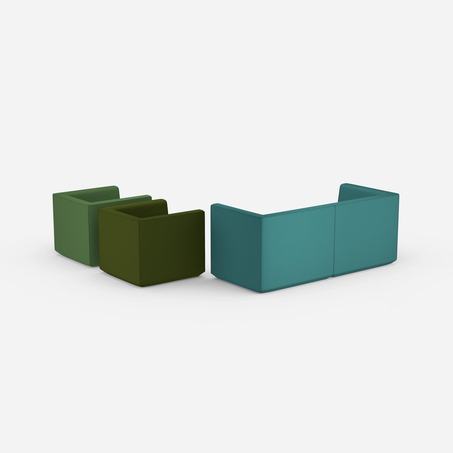 2 Sessel mit Sofa von hinten