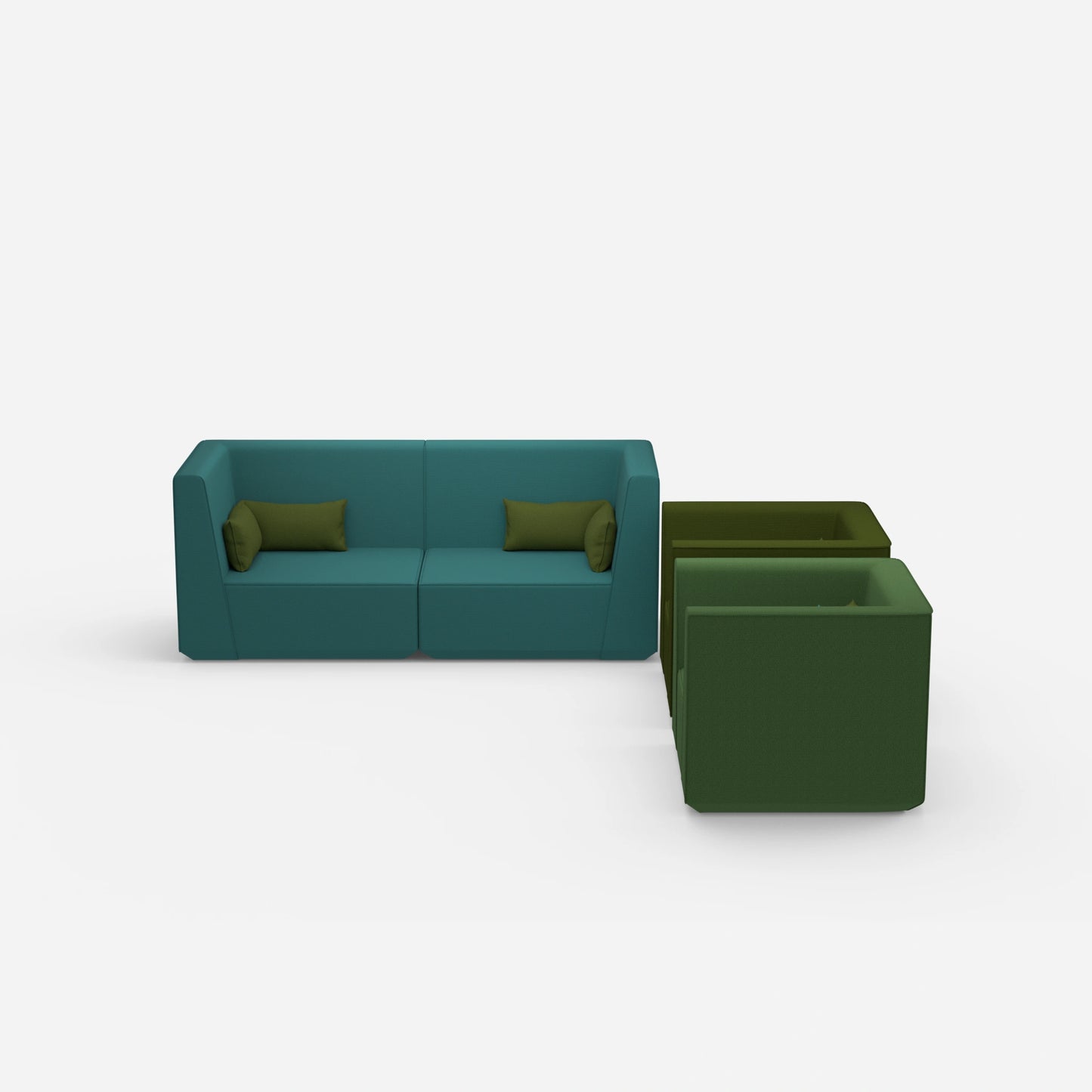 2 Sessel mit Sofa von vorne