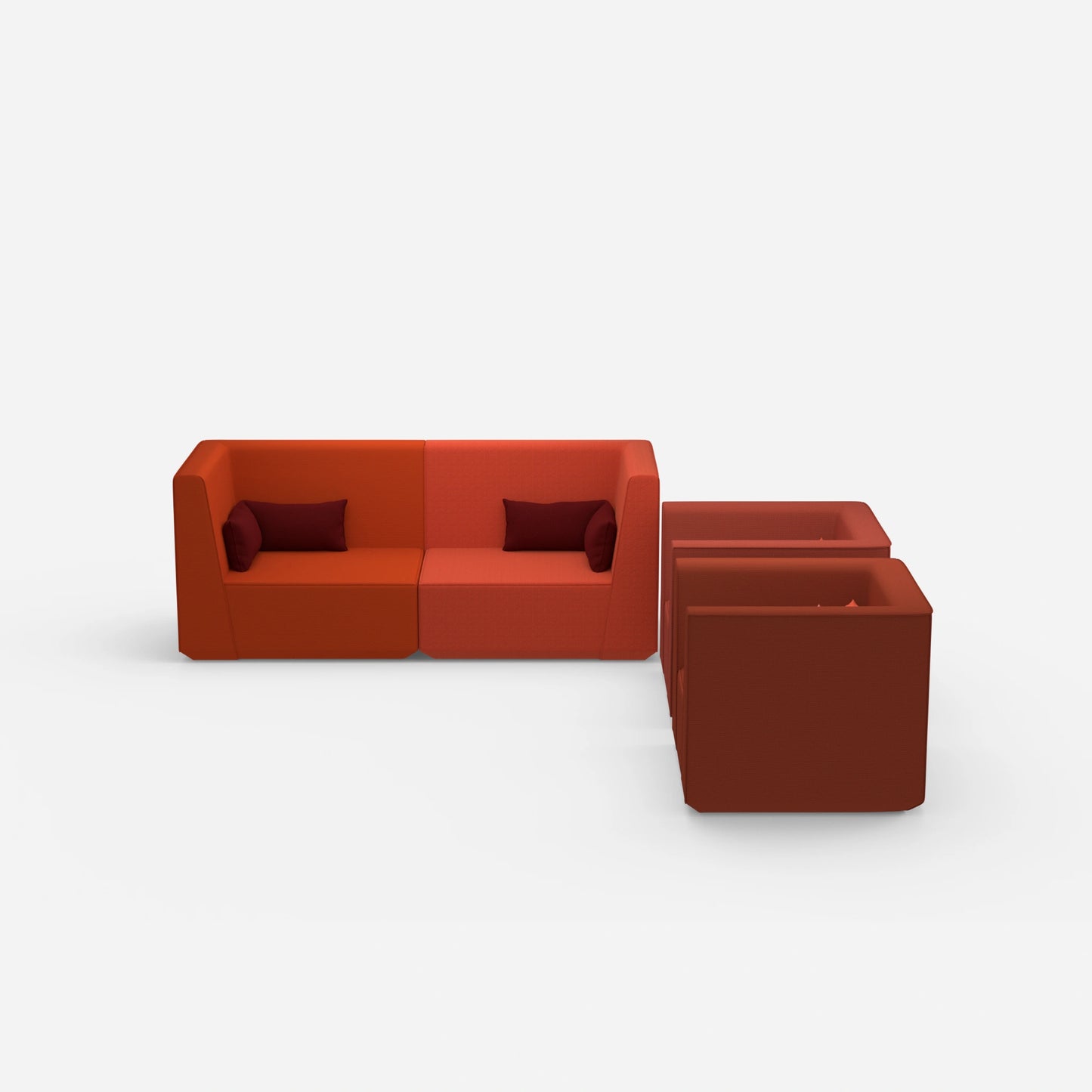 2 Sessel mit Sofa von vorne