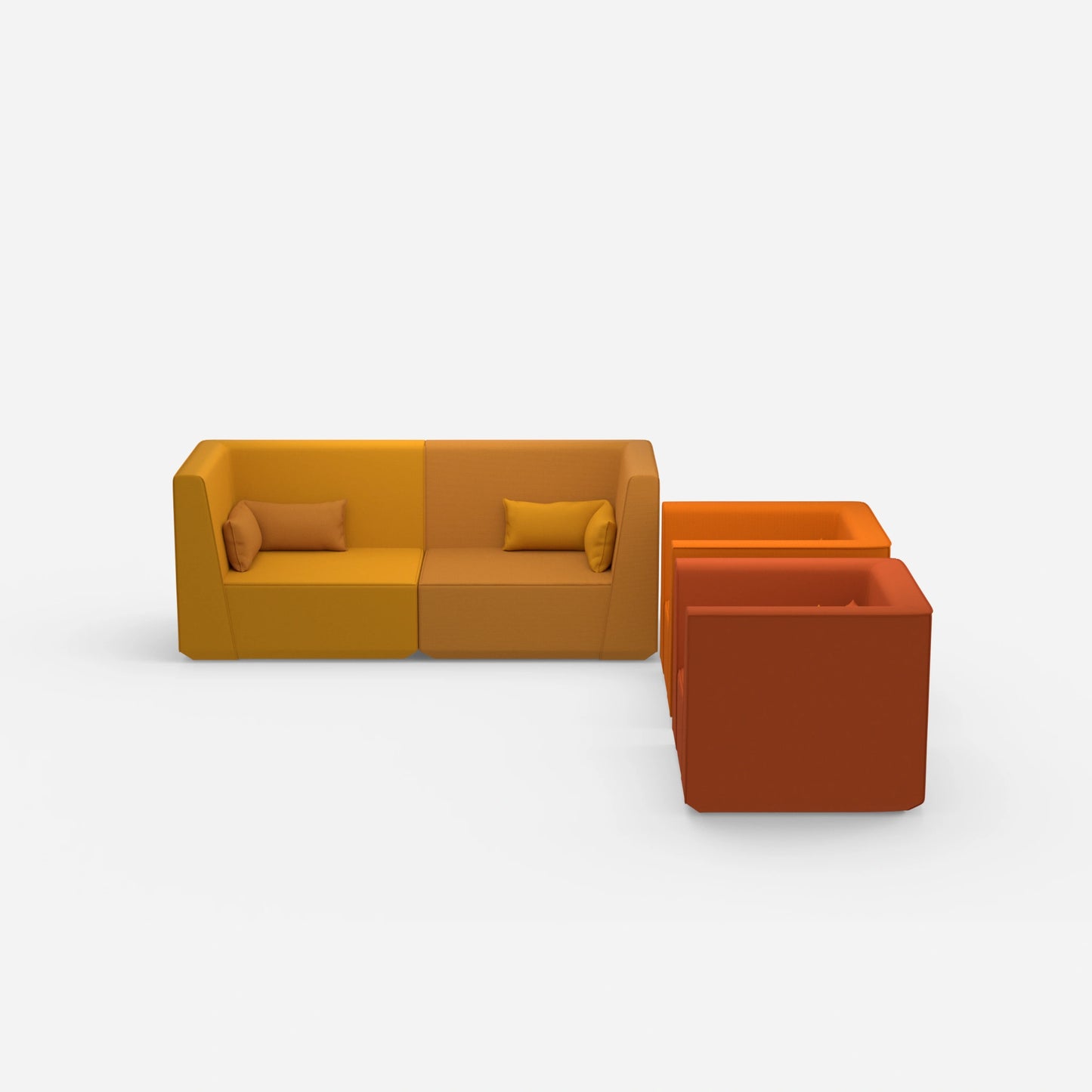 2 Sessel mit Sofa von vorne