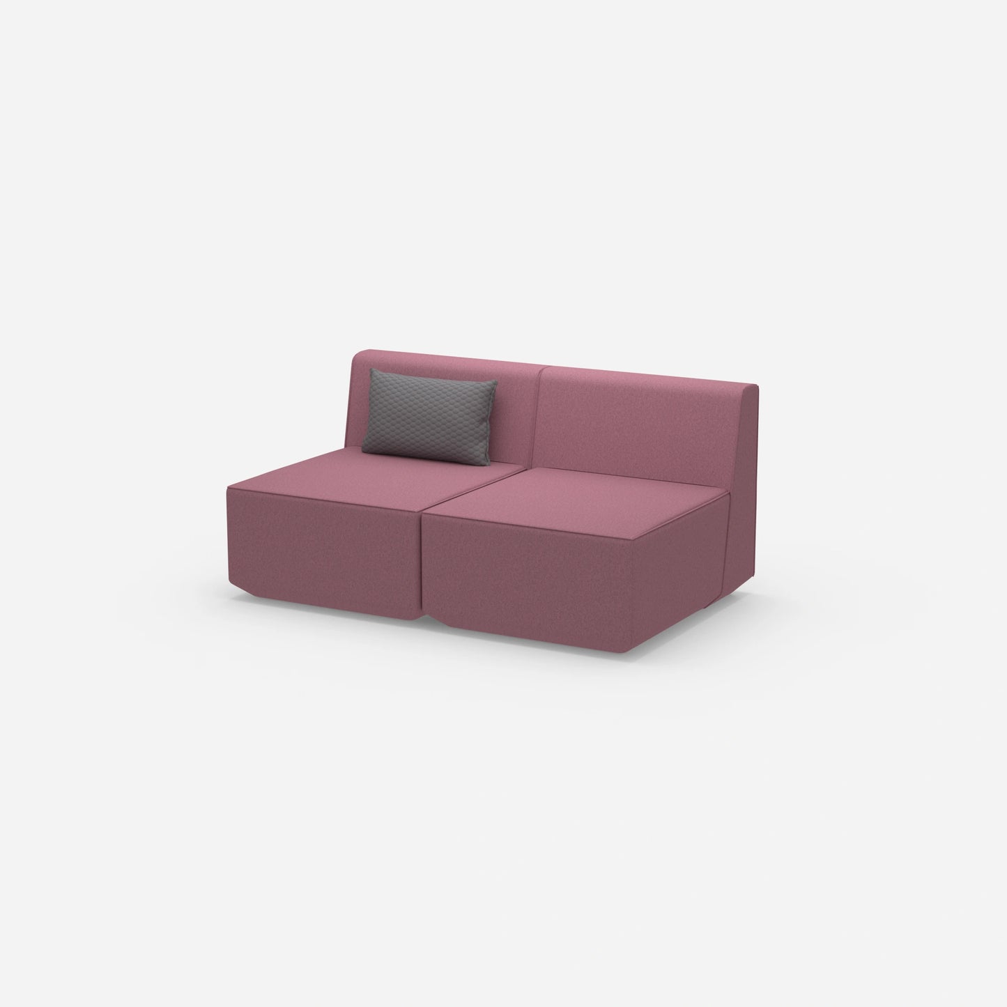 2 Sitzer Sofa rosa von der Seite