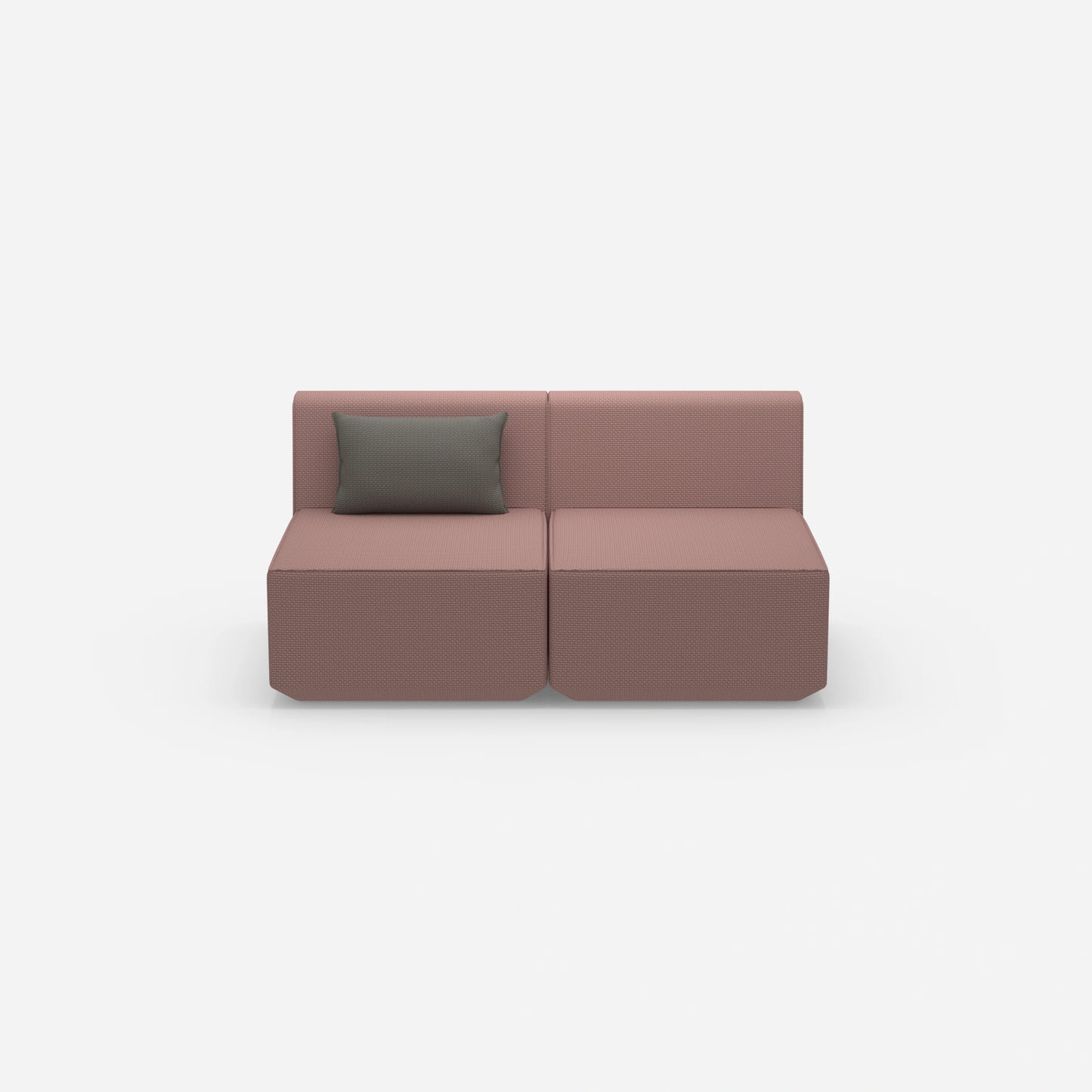 2 Sitzer Sofa rosa von vorne