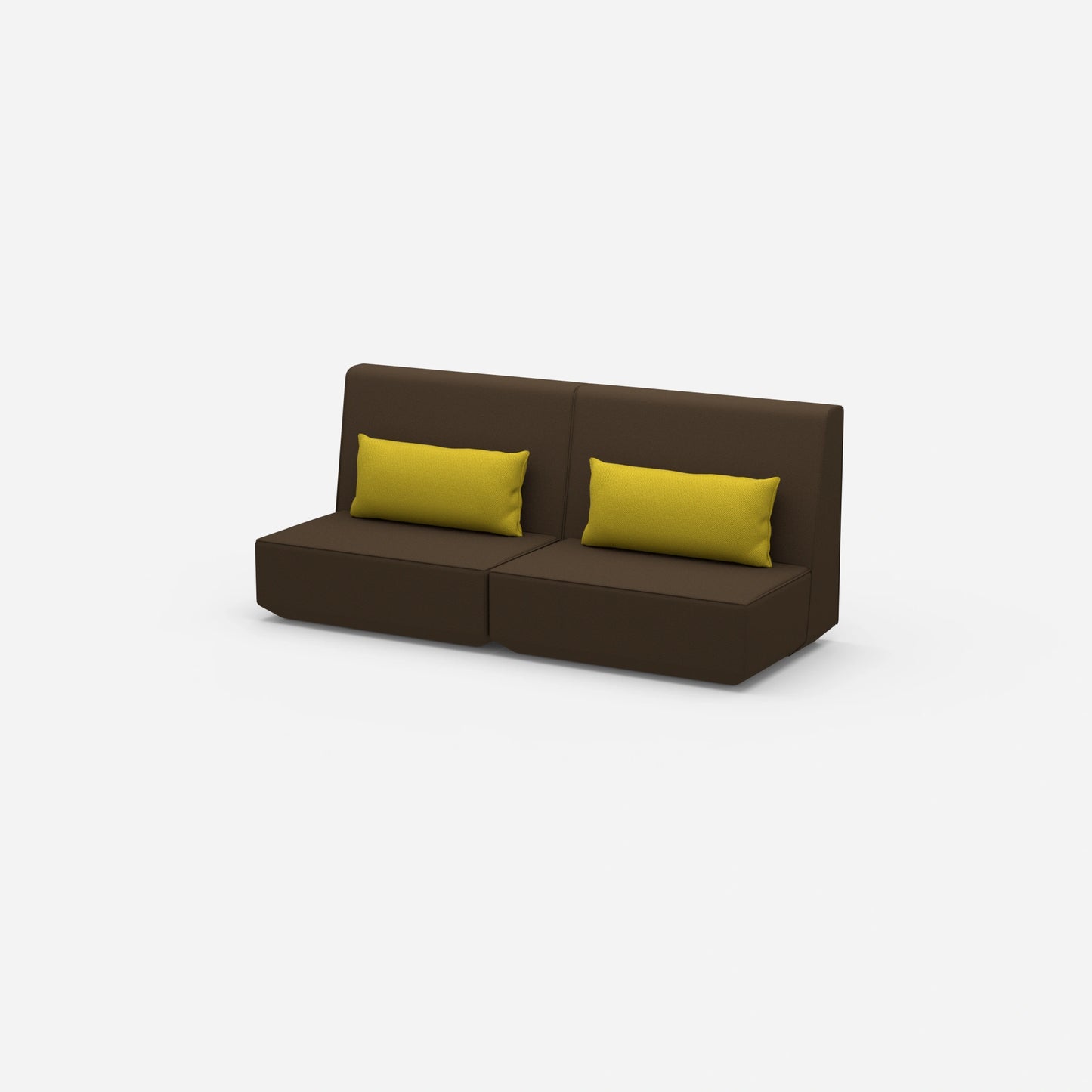 3 Personen Sofa braun von der Seite