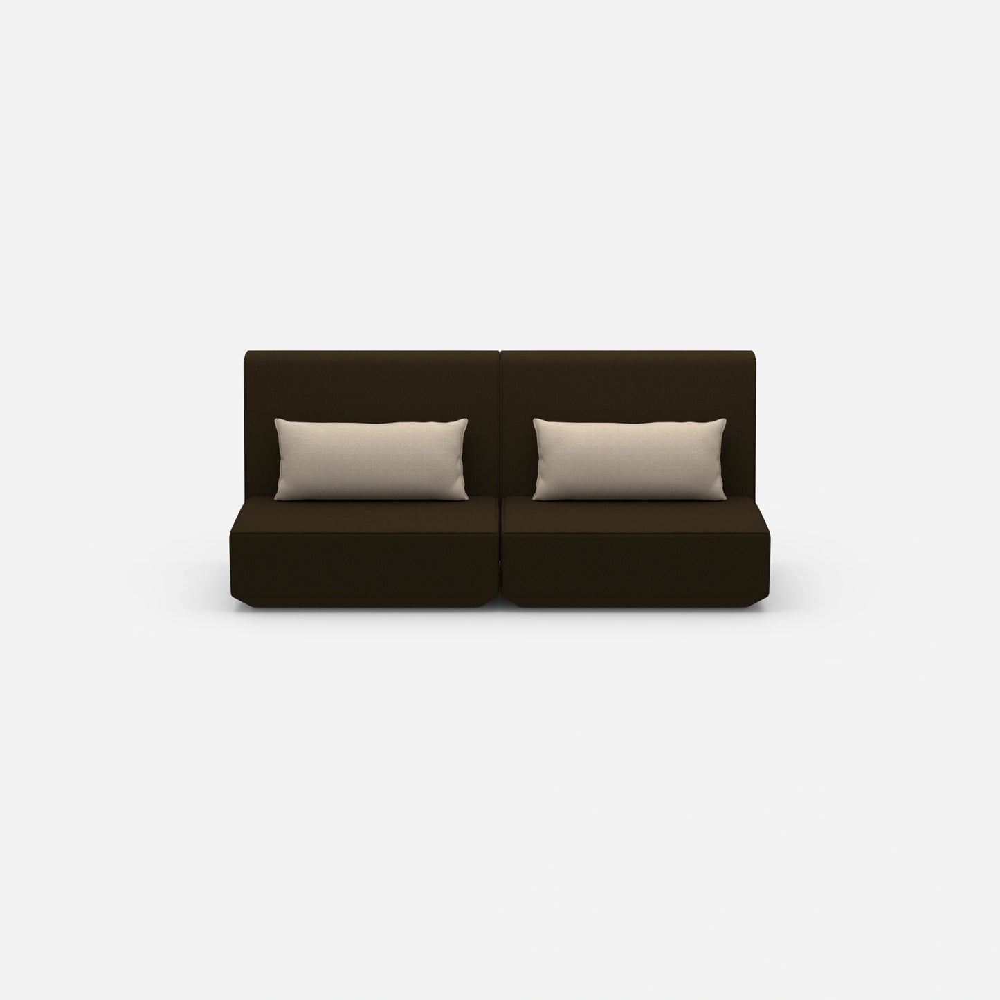 3 Personen Sofa braun von vorne
