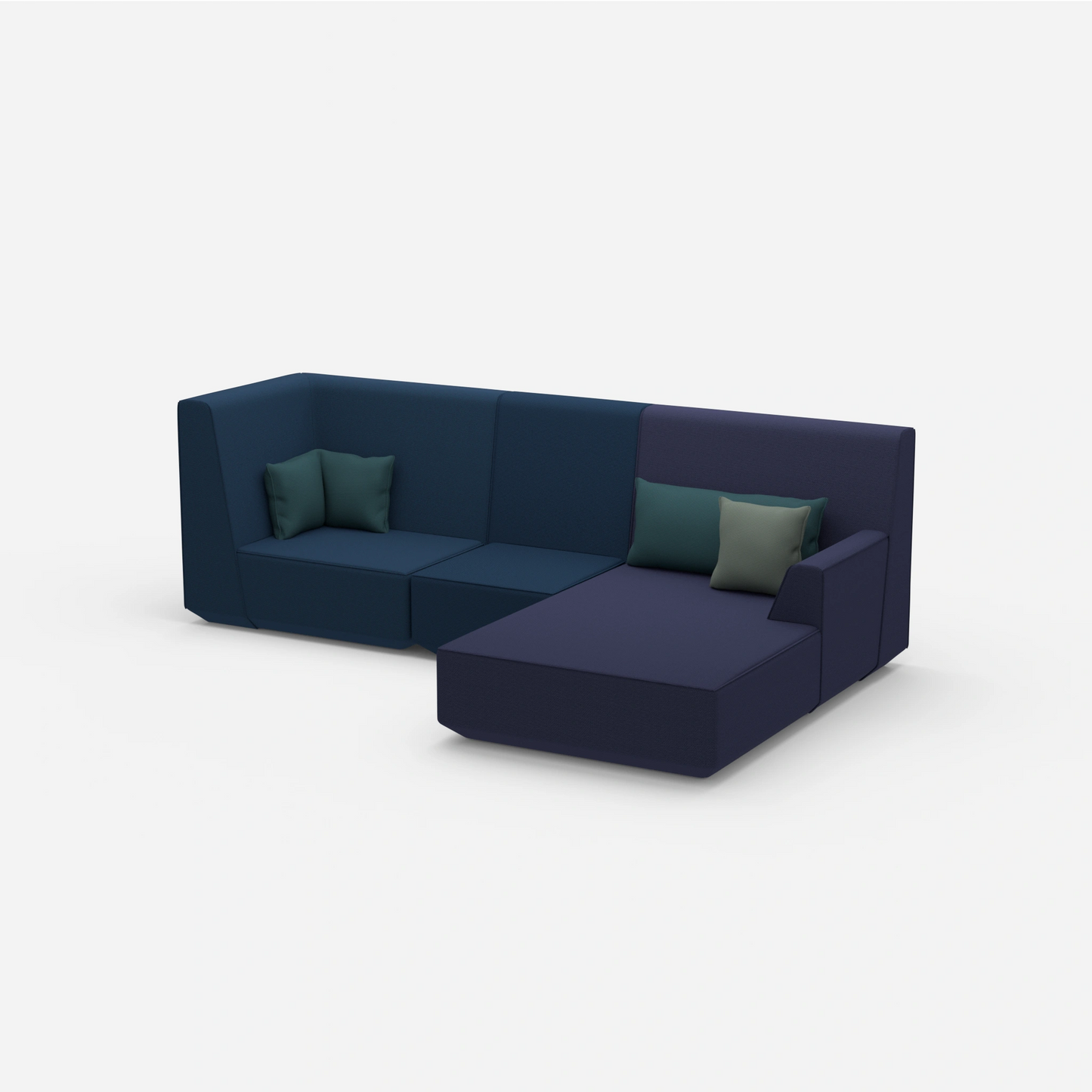 3 Personen Sofa mit Ottomane von der Seite