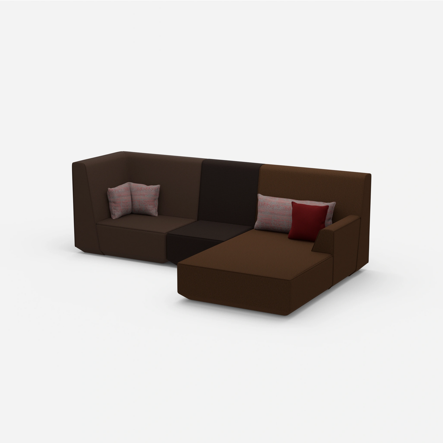 3 Personen Sofa mit Ottomane von der Seite