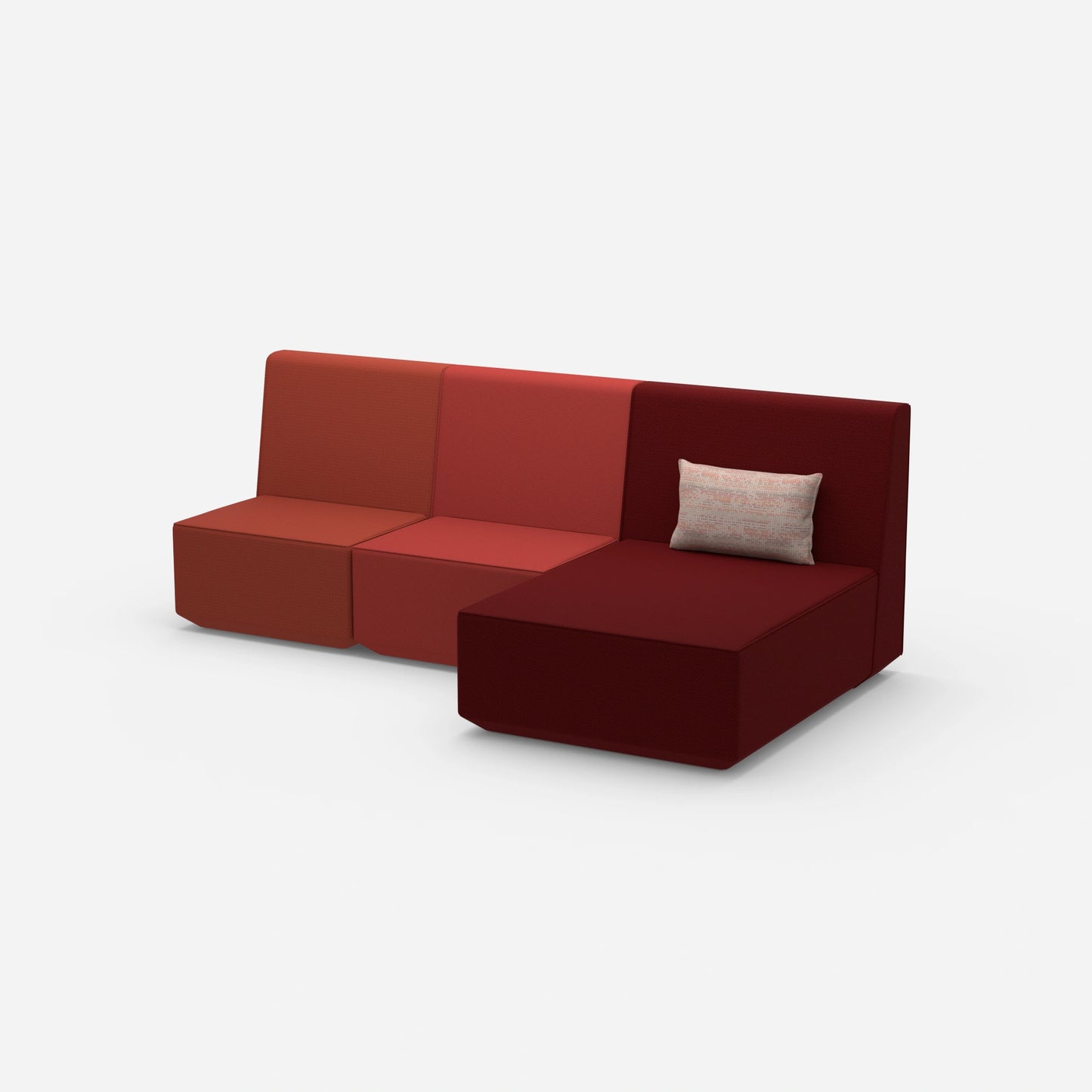 3 Personen Sofa mit Recamiere von der Seite