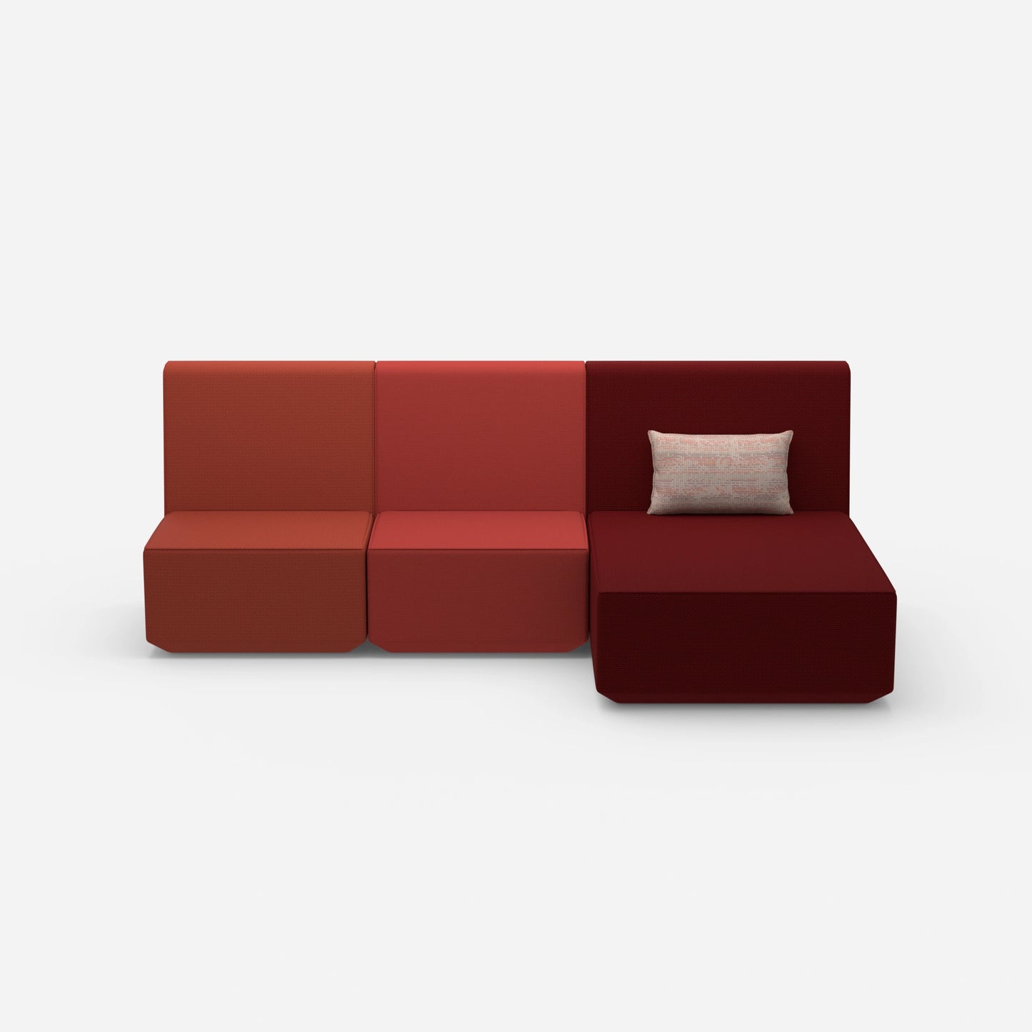 3 Personen Sofa mit Recamiere von vorne