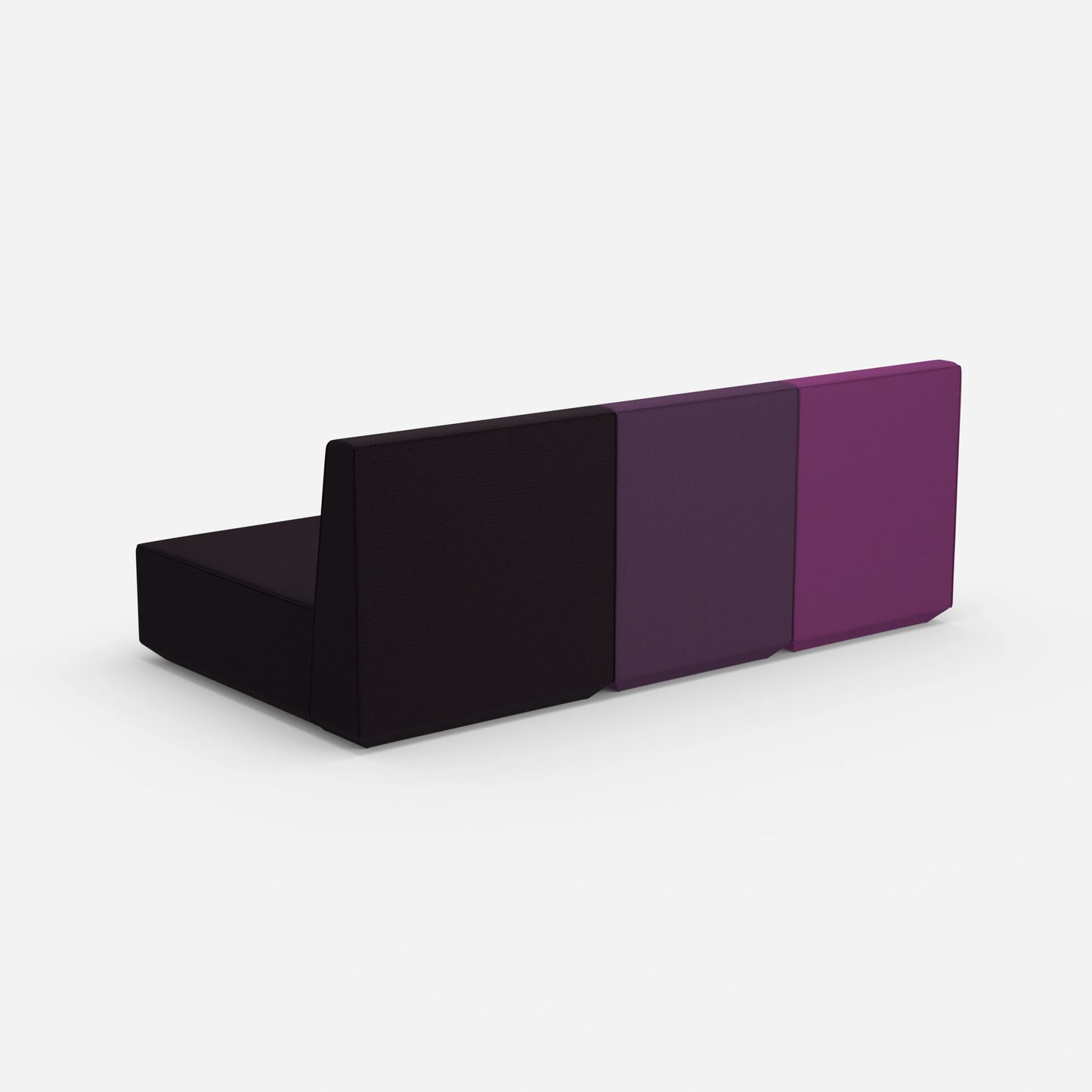 3 Personen Sofa mit Recamiere von hinten