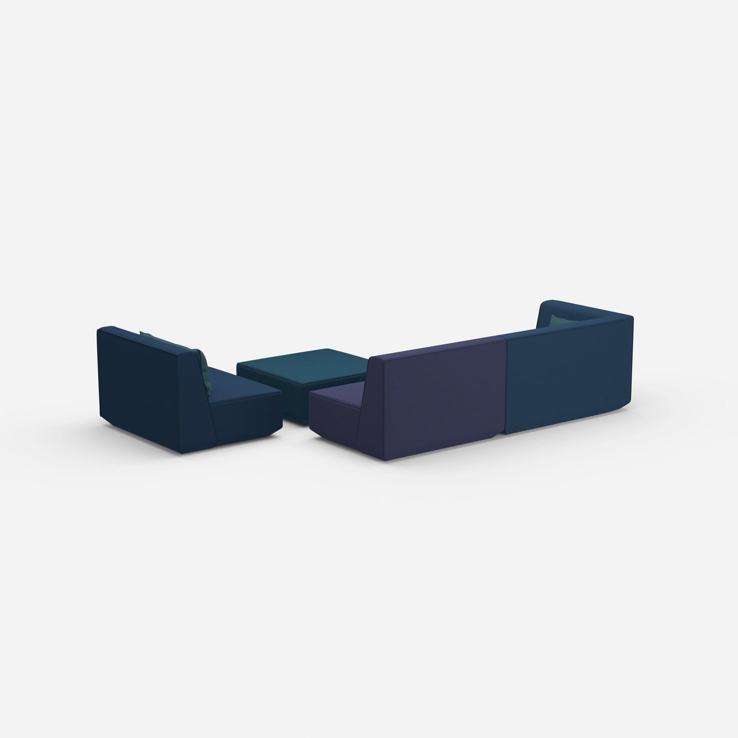 3 Sitzer mit Sessel von hinten