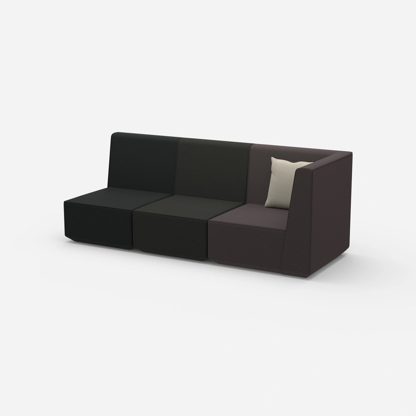 3 Sitzer Sofa hohe Rückenlehne von der Seite