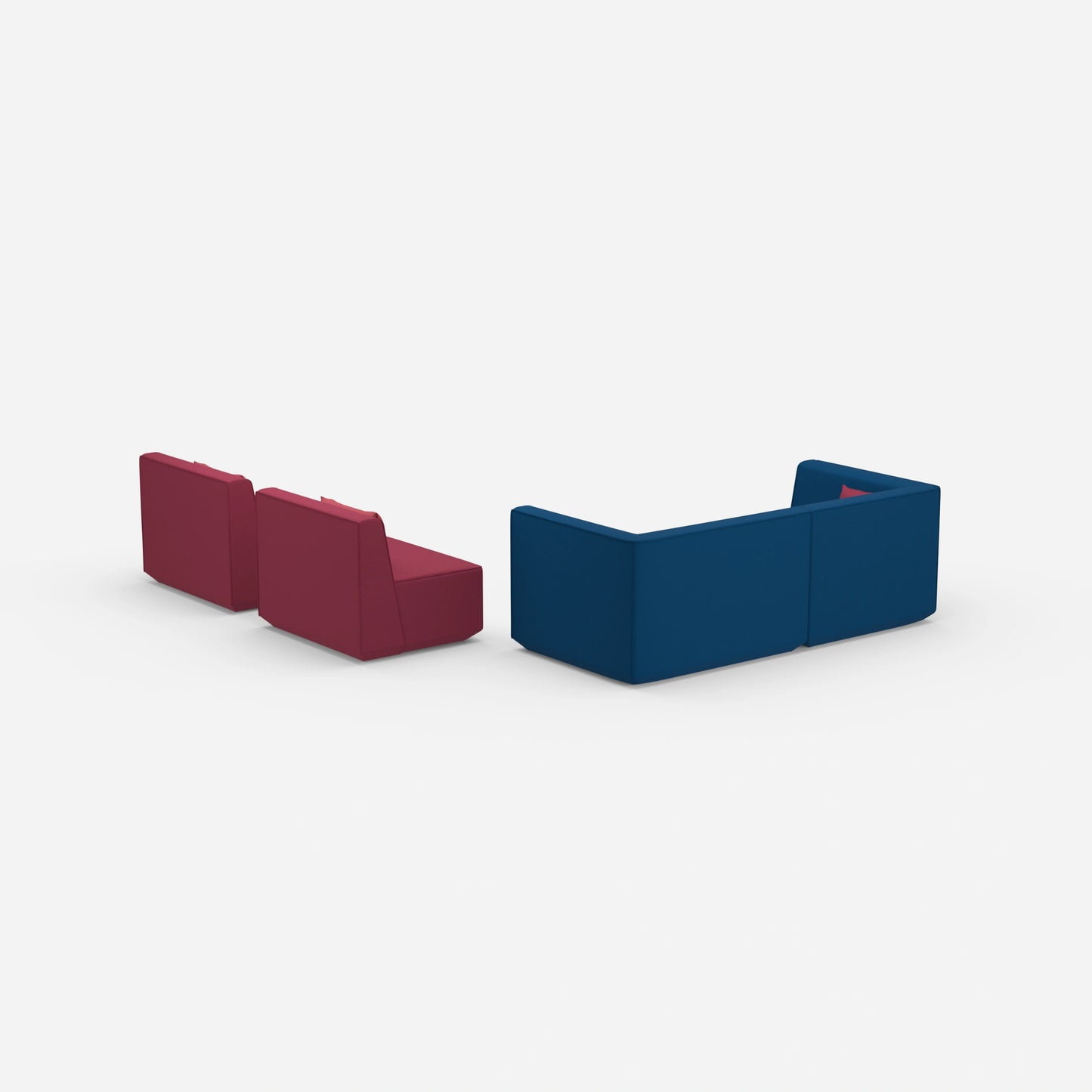 3 Sitzer Sofa mit 2 Sesseln von hinten