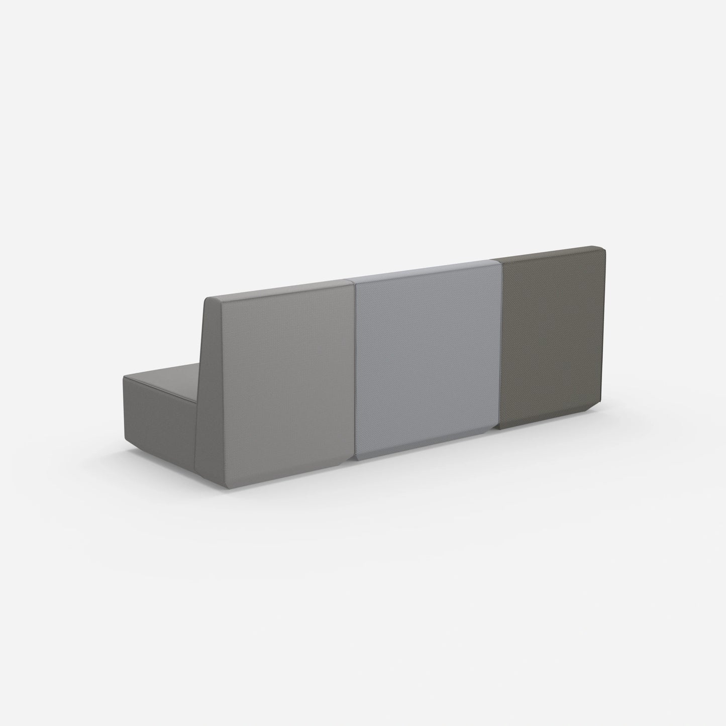 3er Couch grau von hinten
