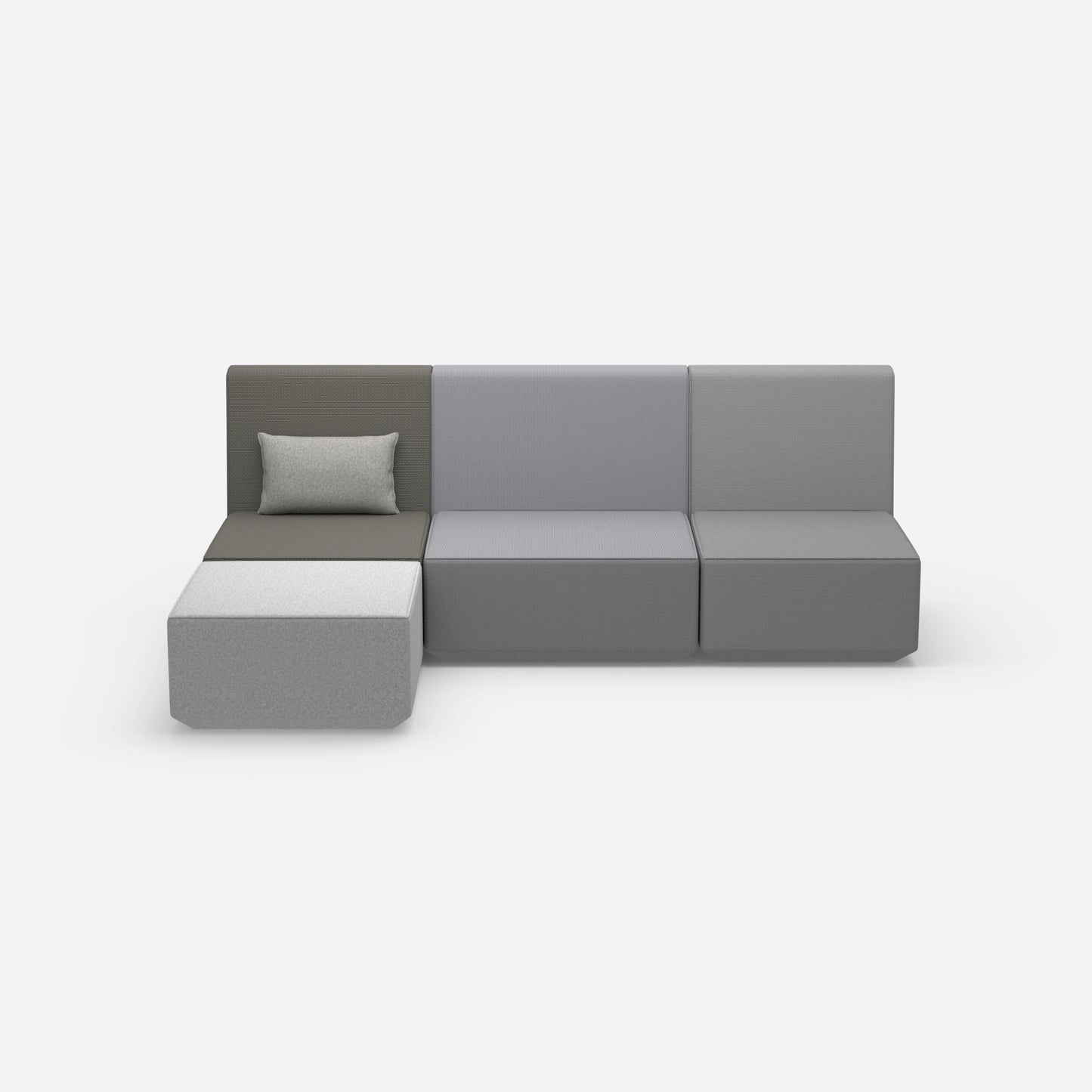 3er Couch grau von vorne