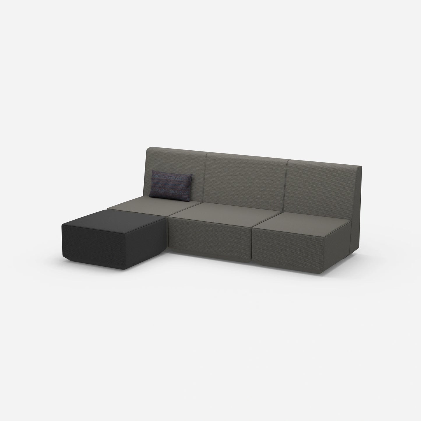 3er Couch grau von der Seite