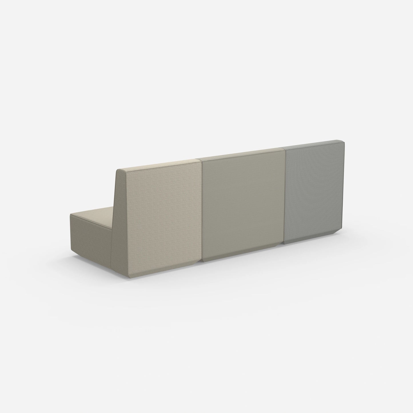 3er Couch grau von hinten