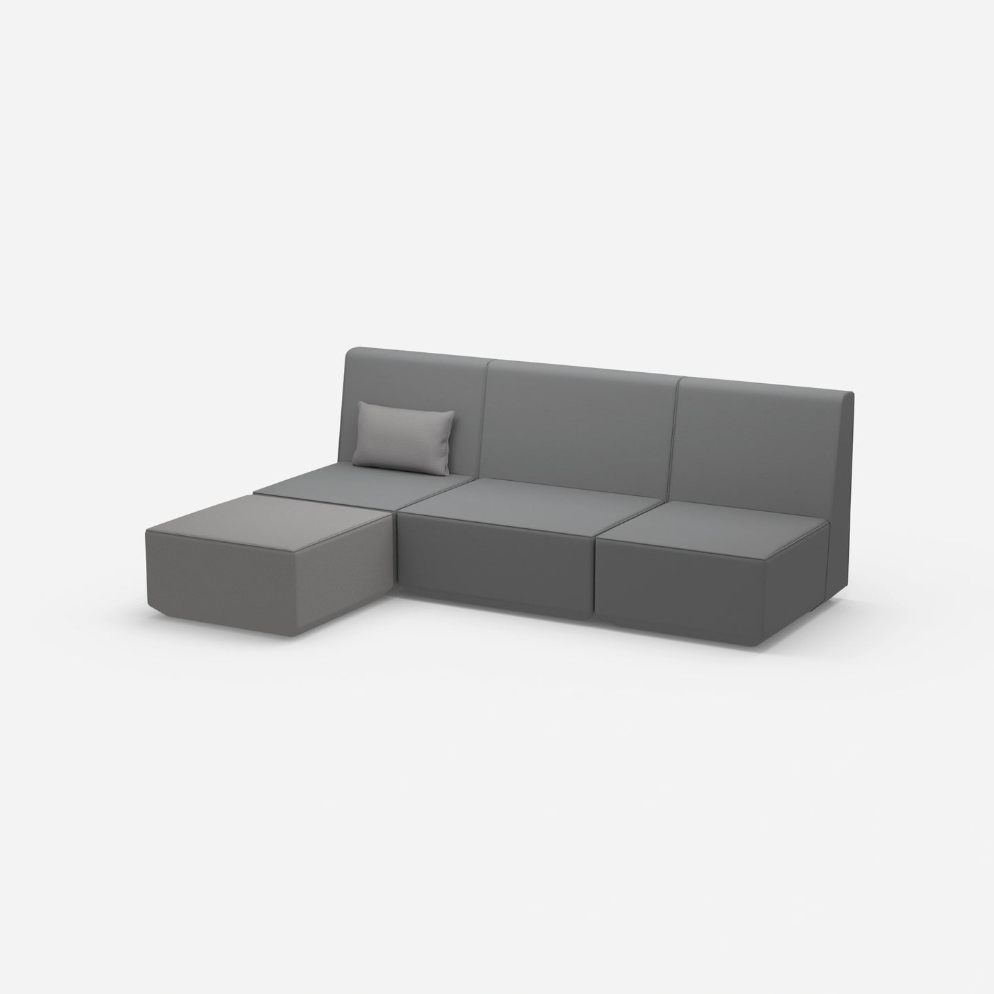 3er Couch grau von der Seite