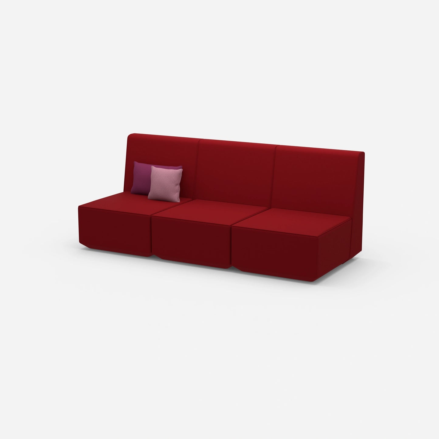 3er Sofa rot von der Seite