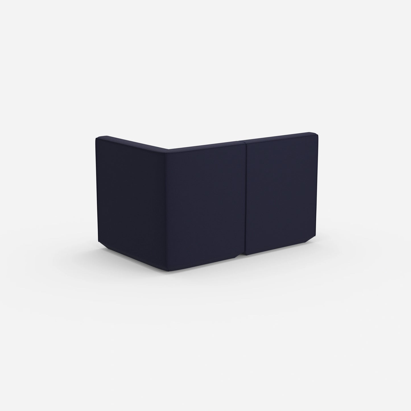 Blaues Zweisitzer Sofa 160 cm breit von hinten