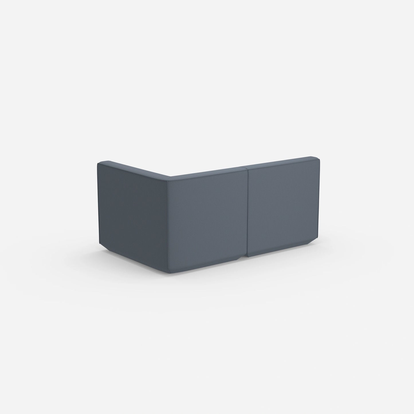 Blaues Zweisitzer Sofa von hinten
