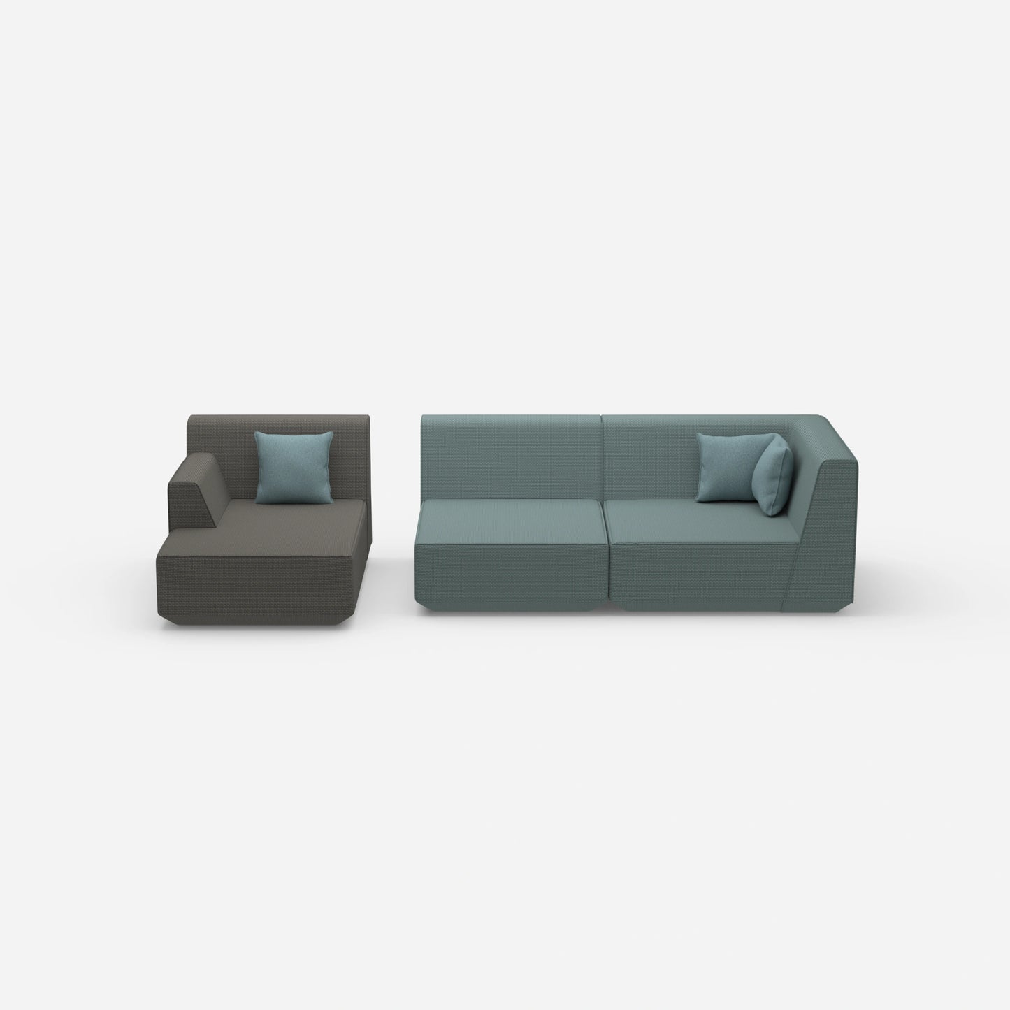 Couch 2 Sitzer mit Ottomane von vorne