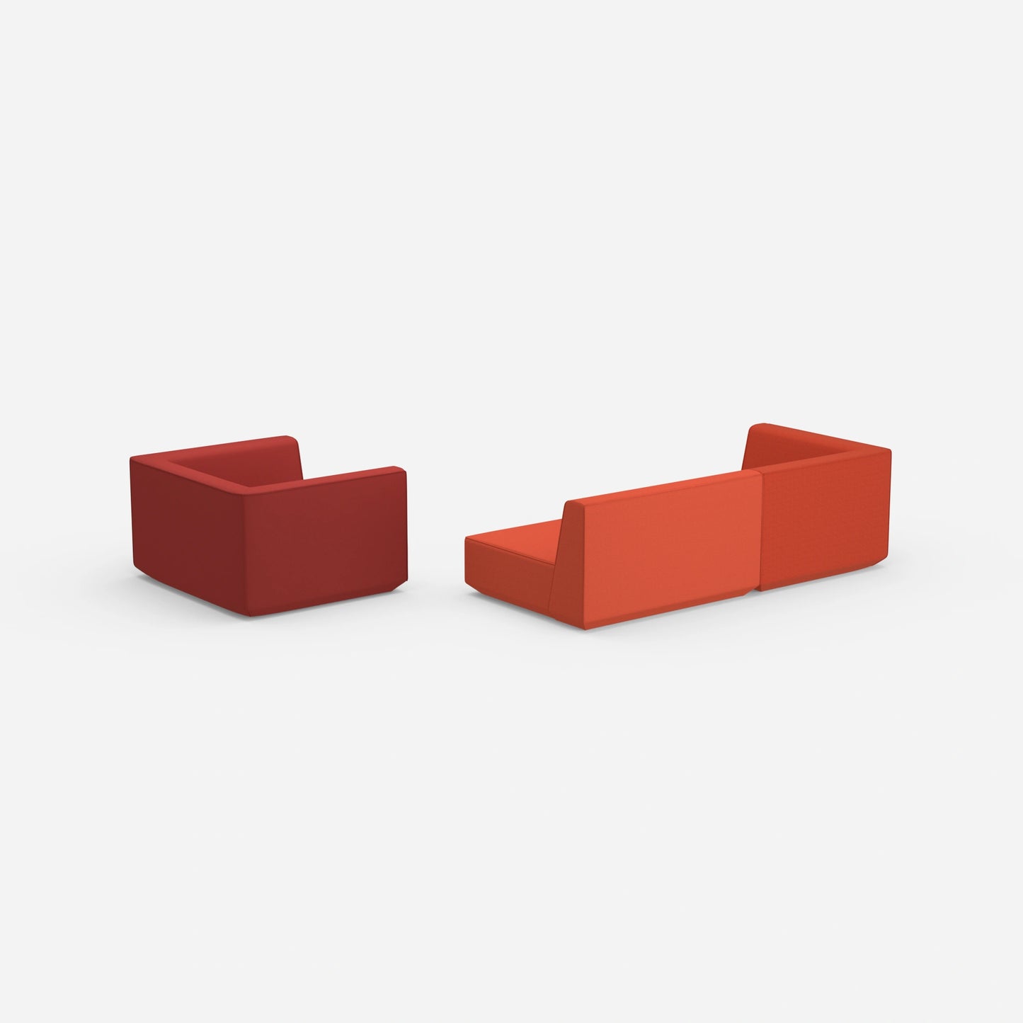 Dreier Sofa mit Sessel von hinten