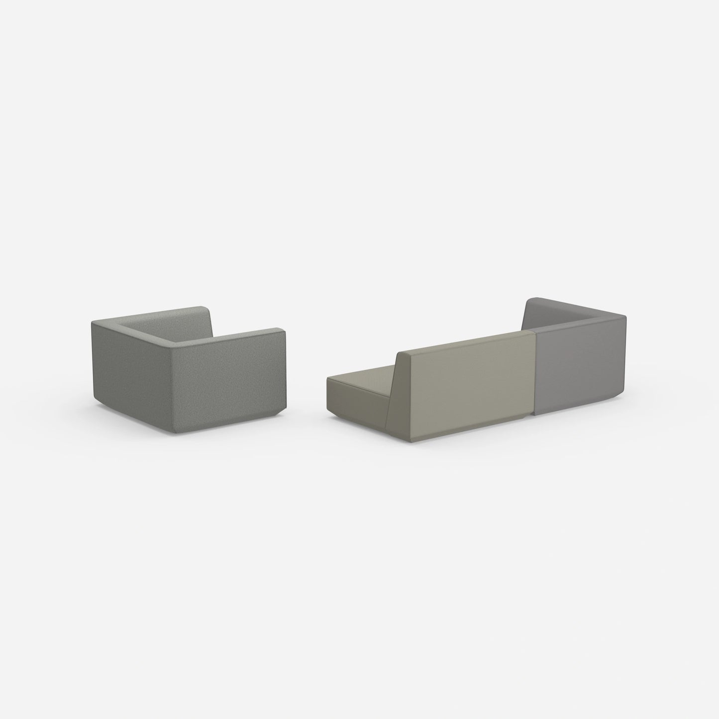 Dreier Sofa mit Sessel von hinten