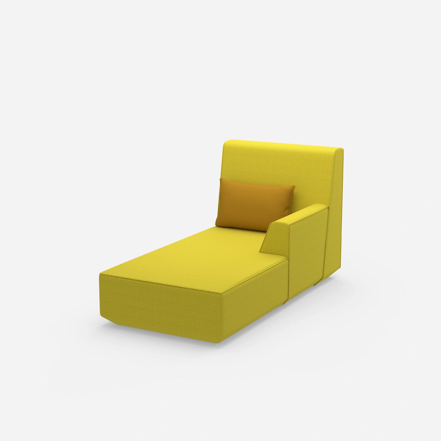 Gelbe Recamiere von der Seite