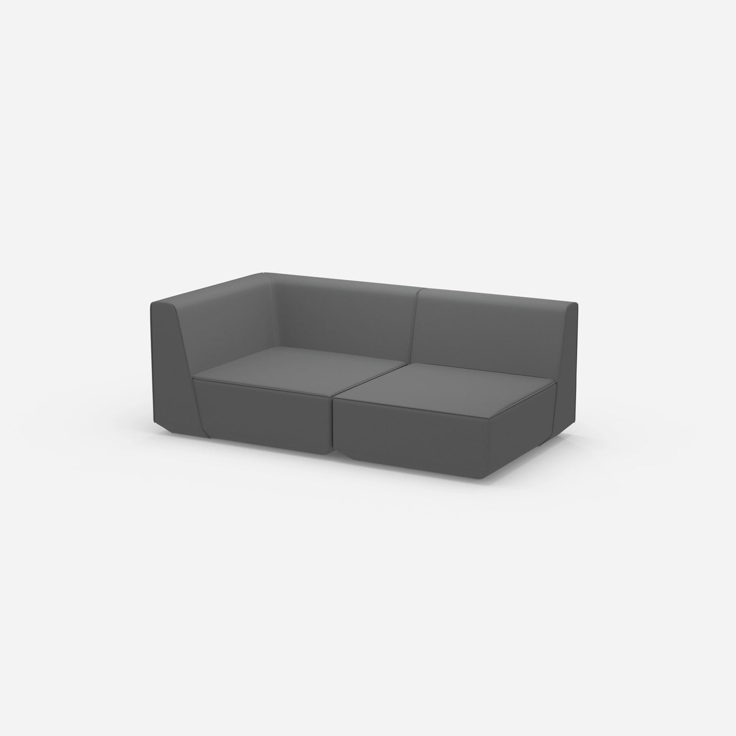 Graues Modulsofa 180 cm breit von der Seite