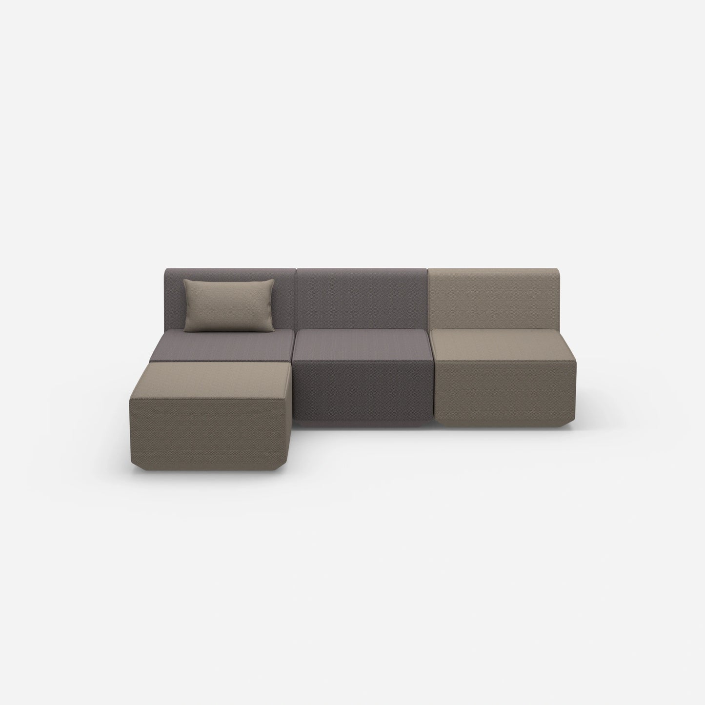 Graues Sofa 3 Sitzer von vorne