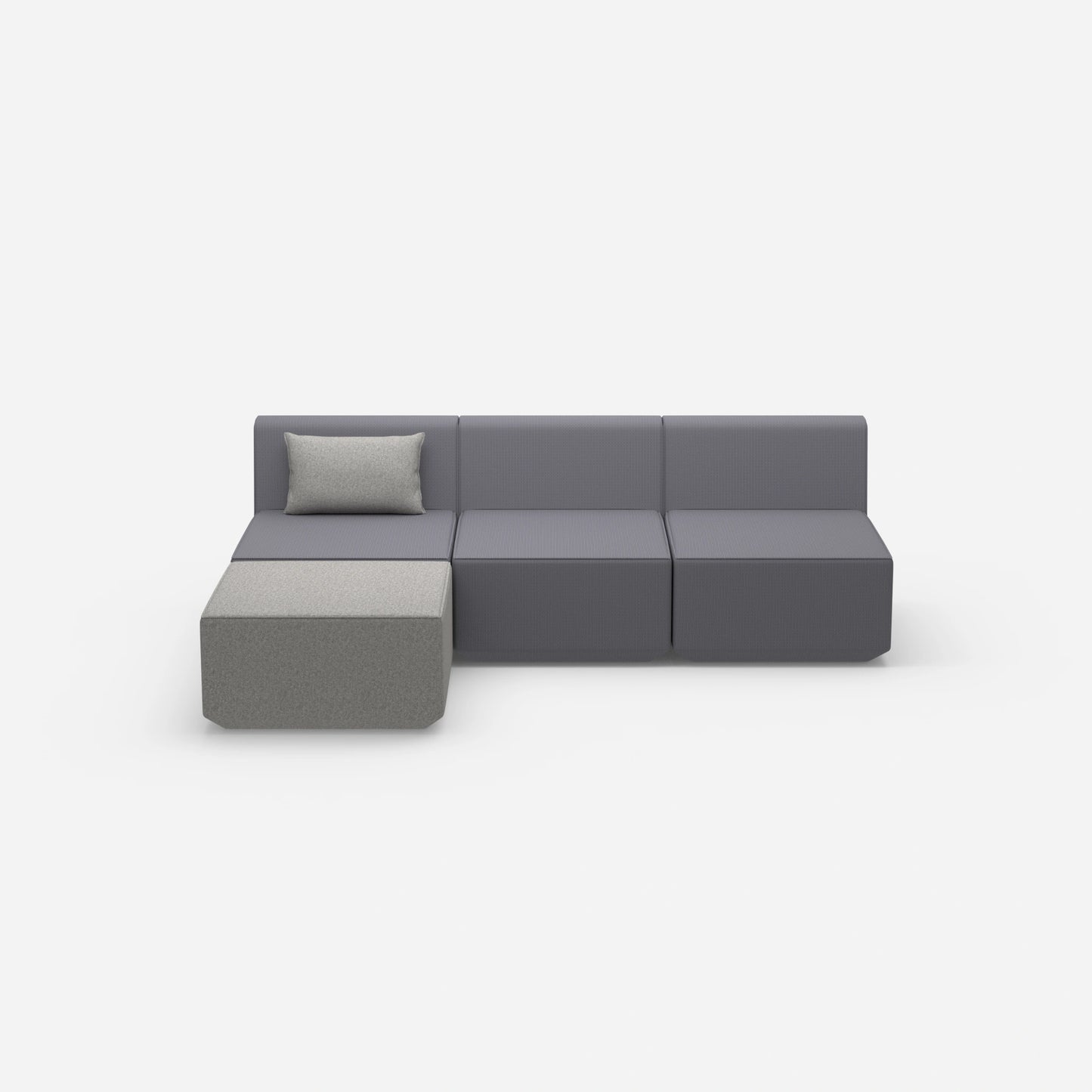 Graues Sofa 3 Sitzer von vorne