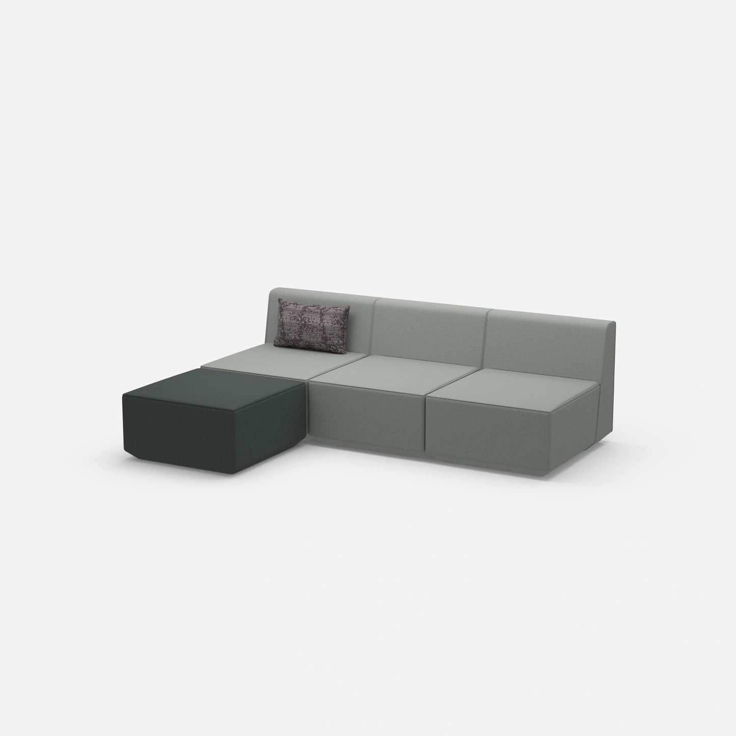 Graues Sofa 3 Sitzer von der Seite