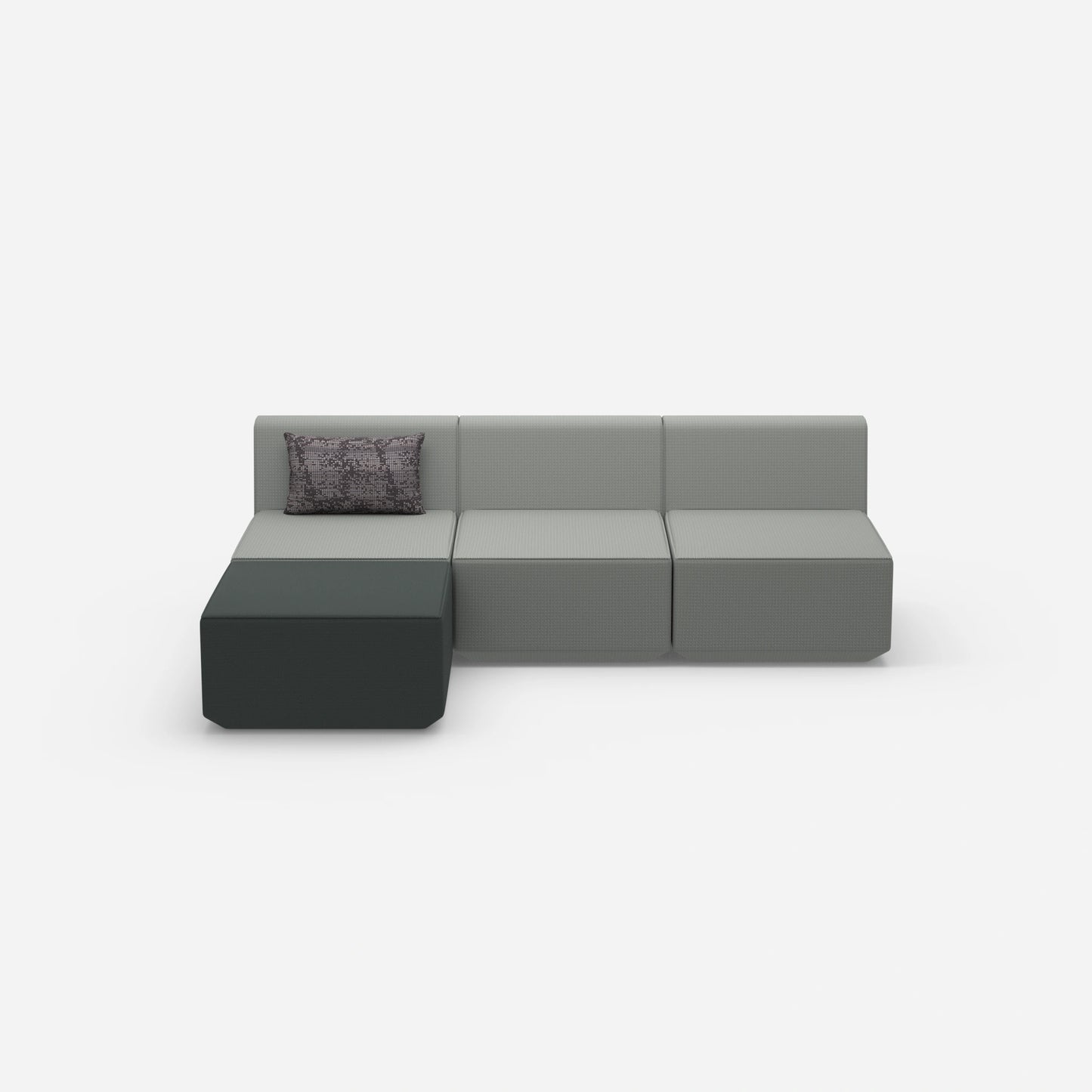Graues Sofa 3 Sitzer von vorne