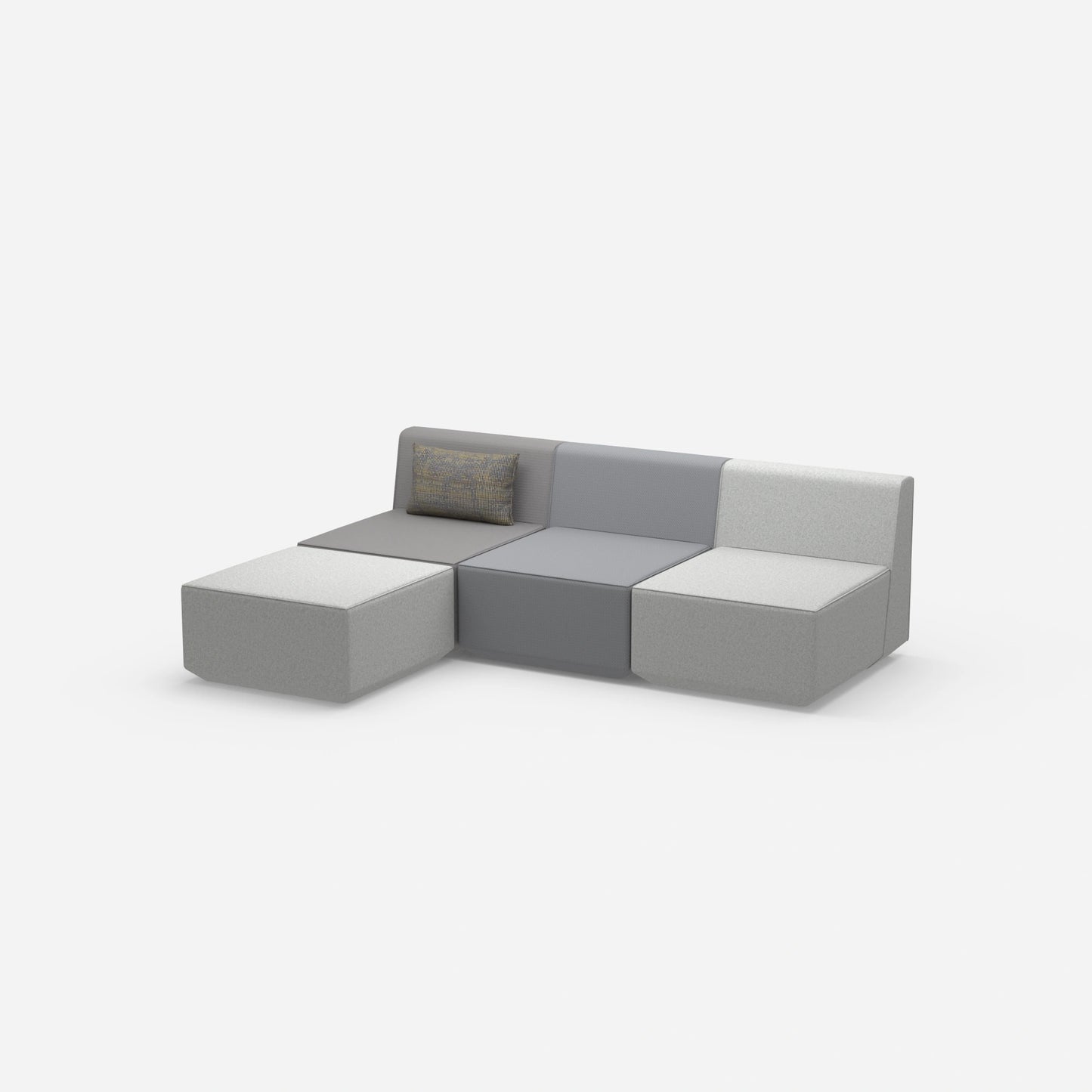 Graues Sofa 3 Sitzer von der Seite