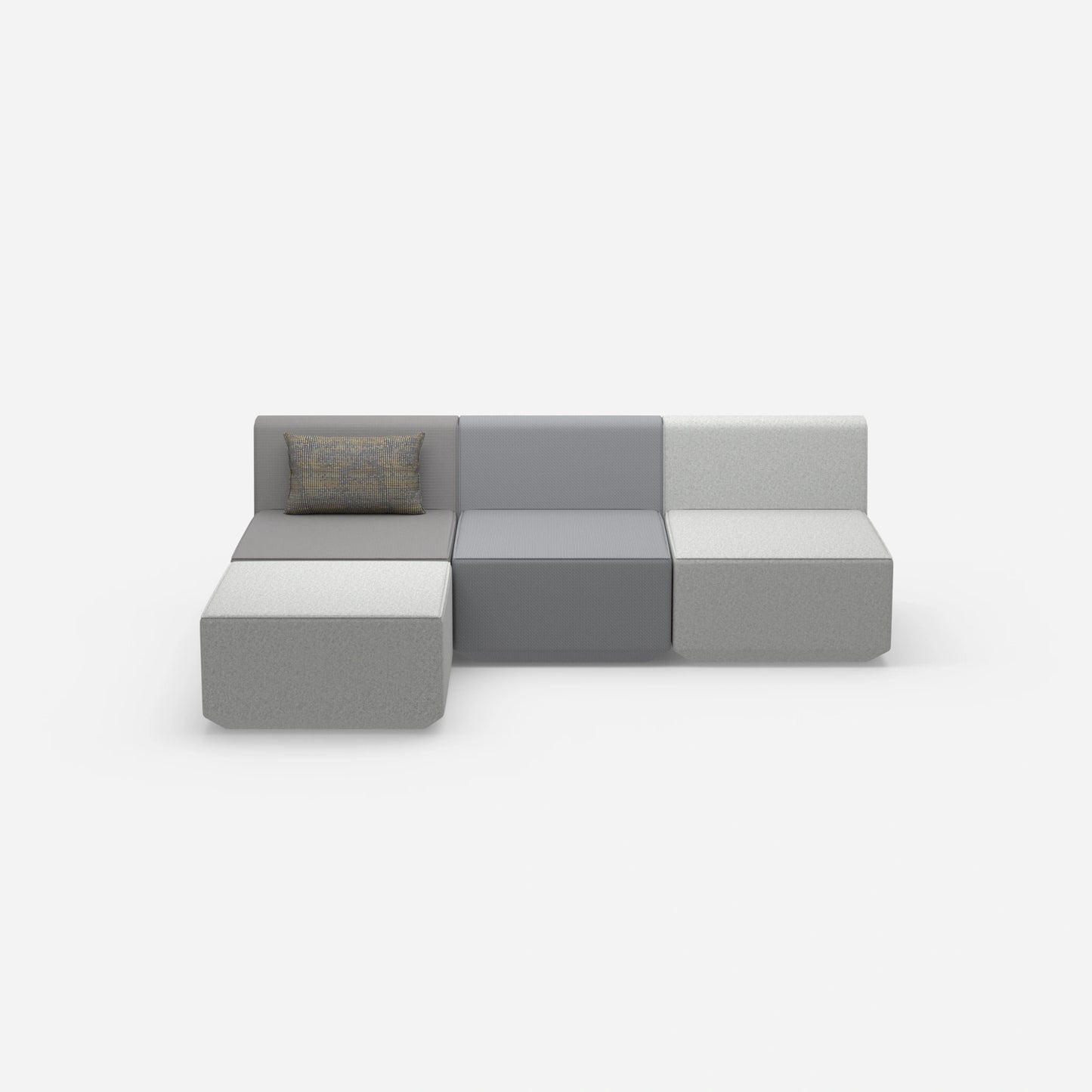 Graues Sofa 3 Sitzer von vorne