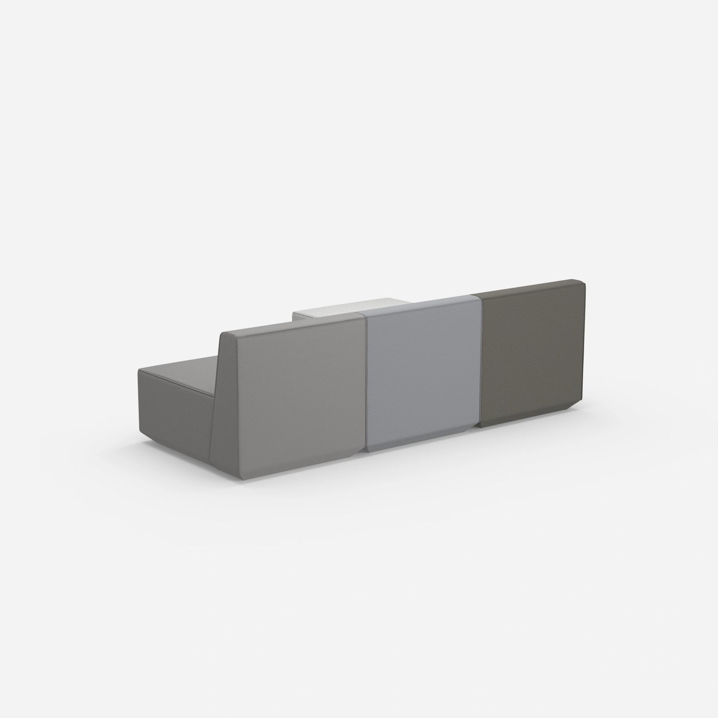 Graues Sofa 3 Sitzer von hinten