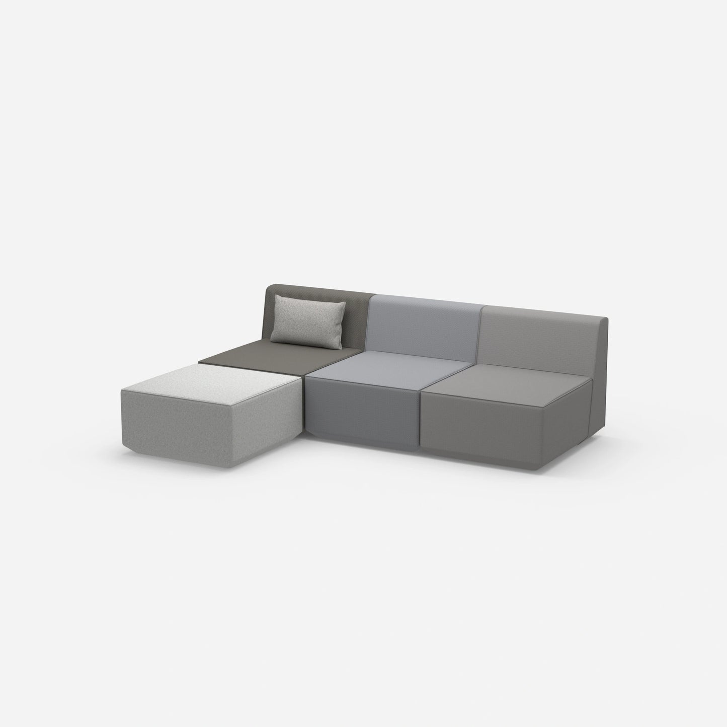 Graues Sofa 3 Sitzer von der Seite