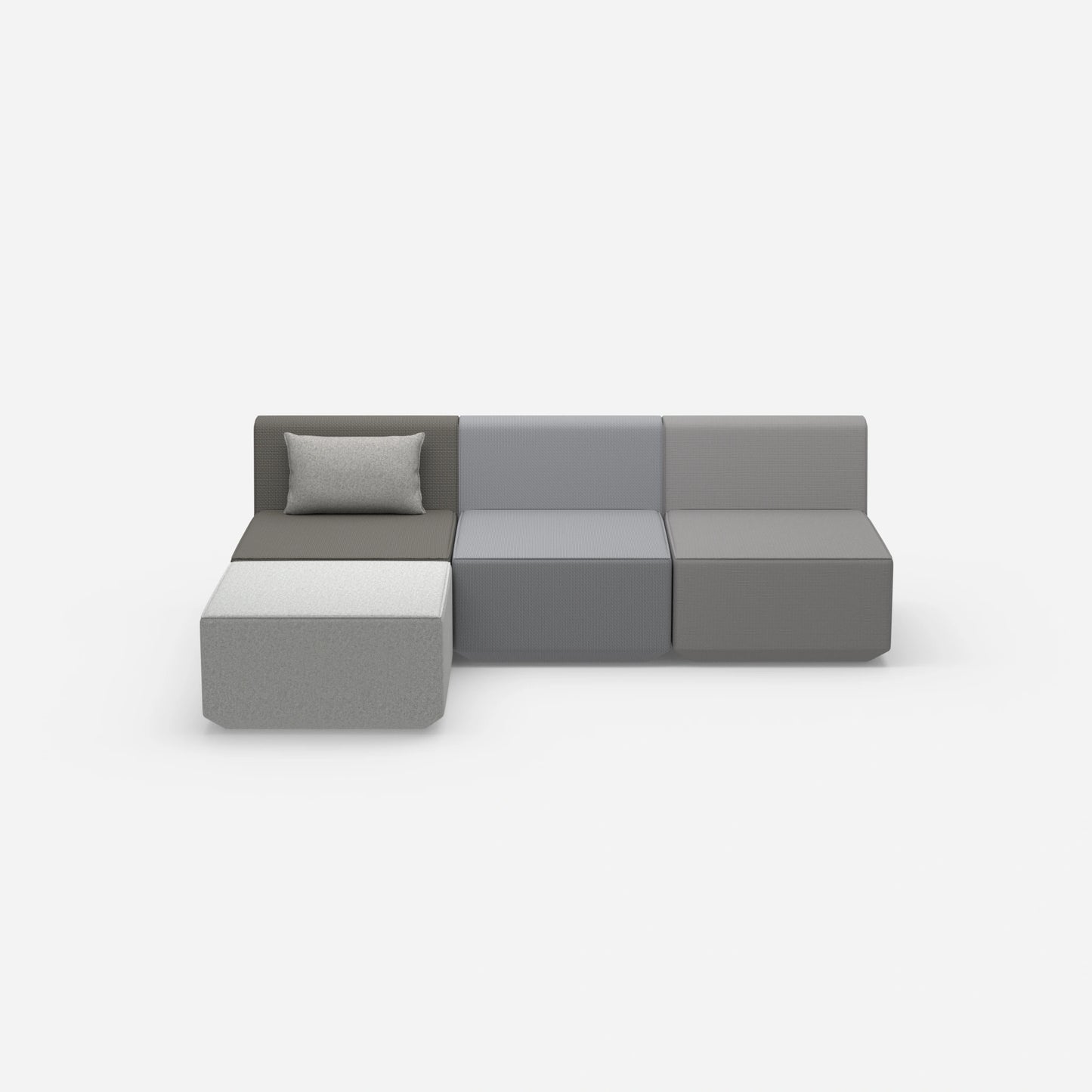 Graues Sofa 3 Sitzer von vorne