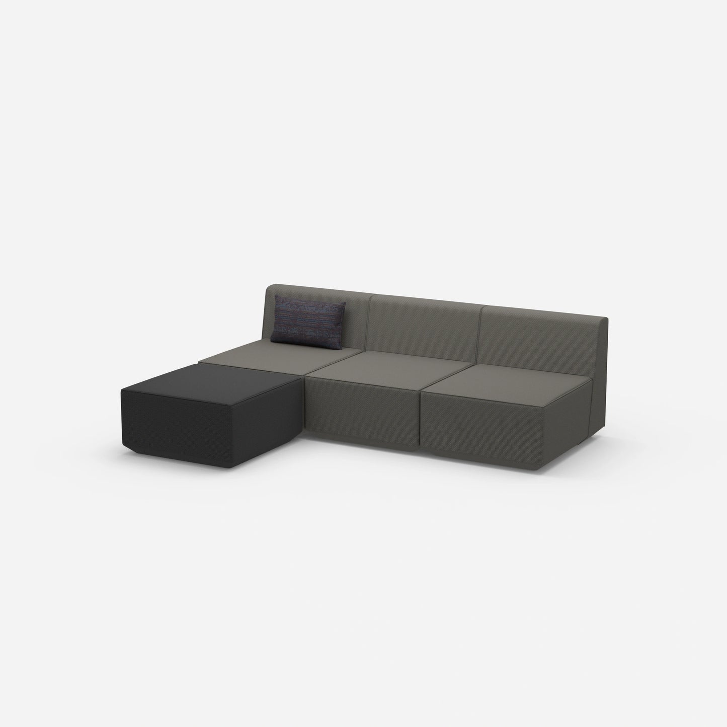 Graues Sofa 3 Sitzer von der Seite