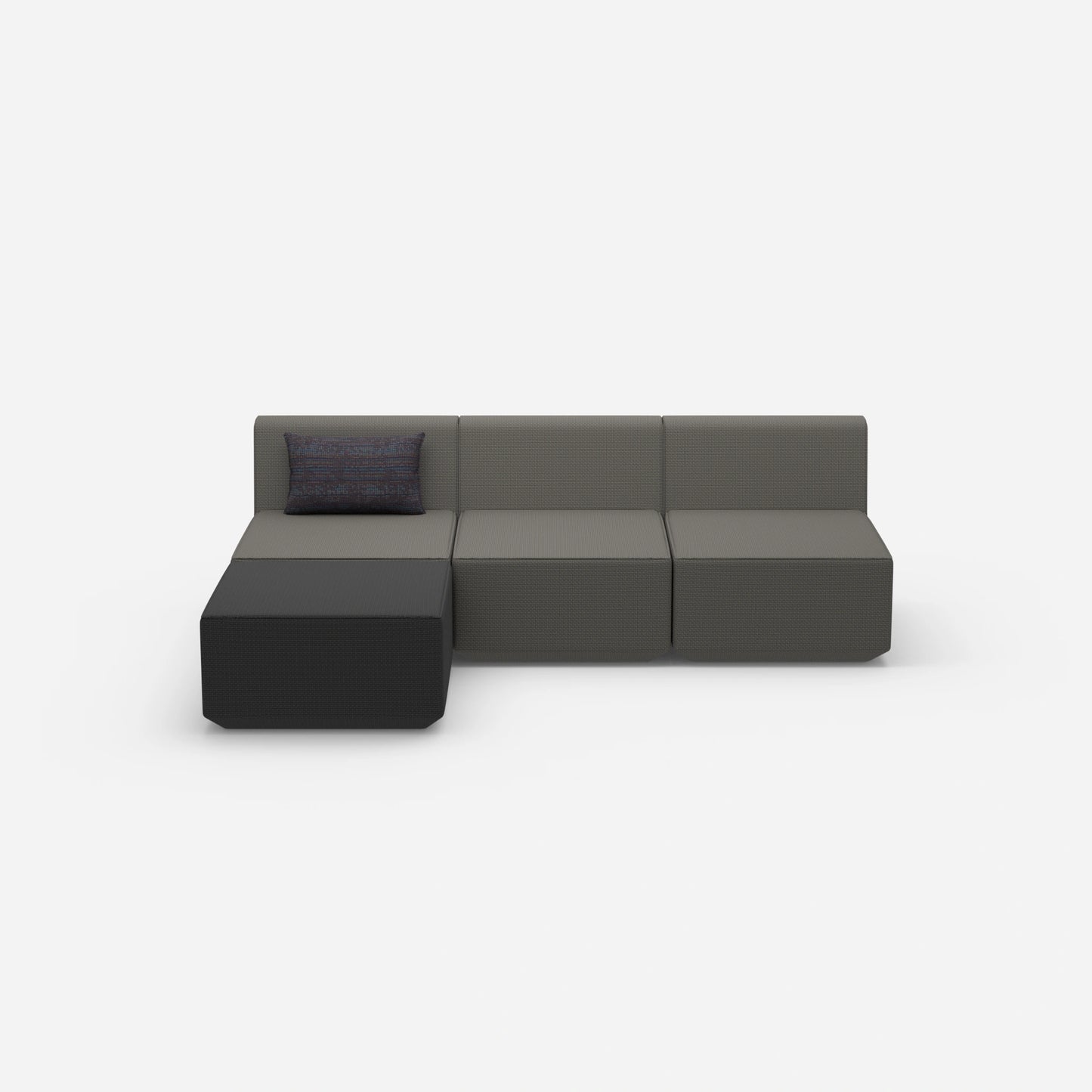 Graues Sofa 3 Sitzer von vorne