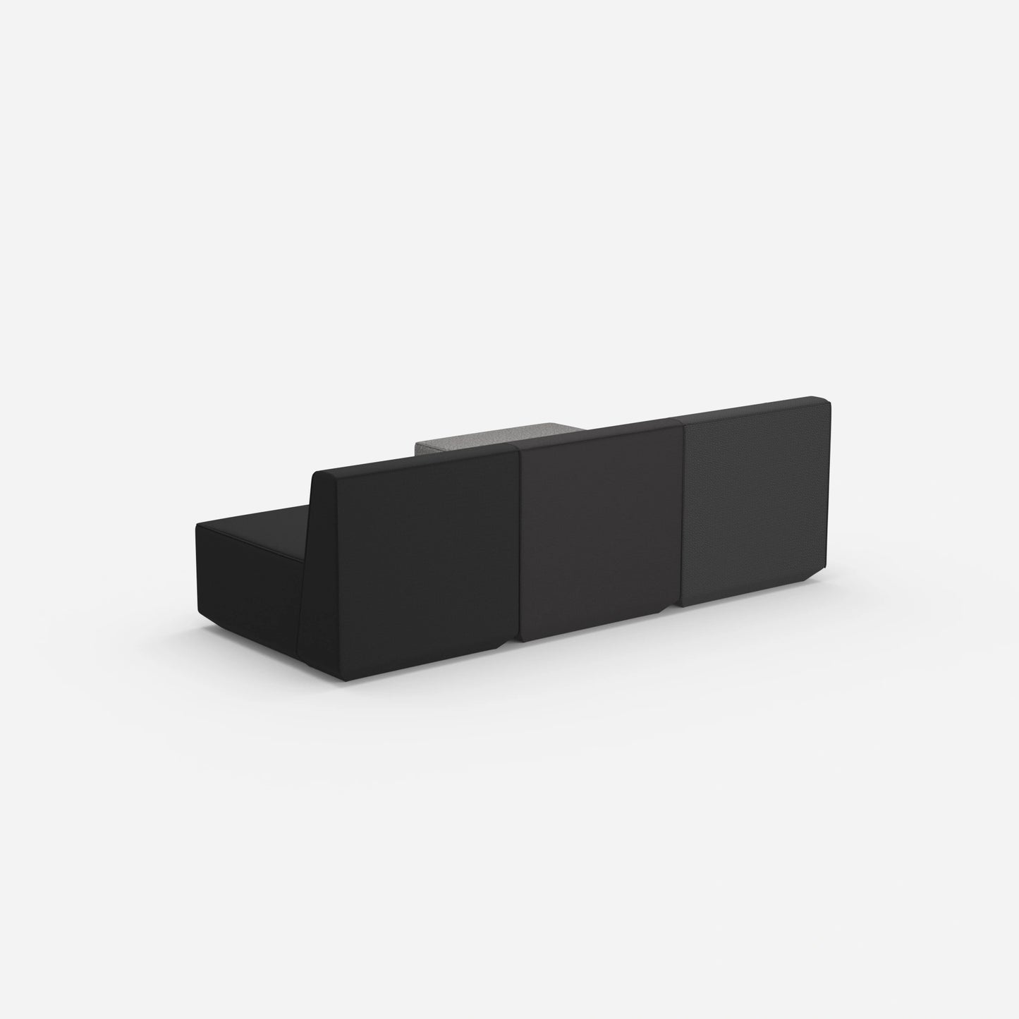 Graues Sofa 3 Sitzer von hinten