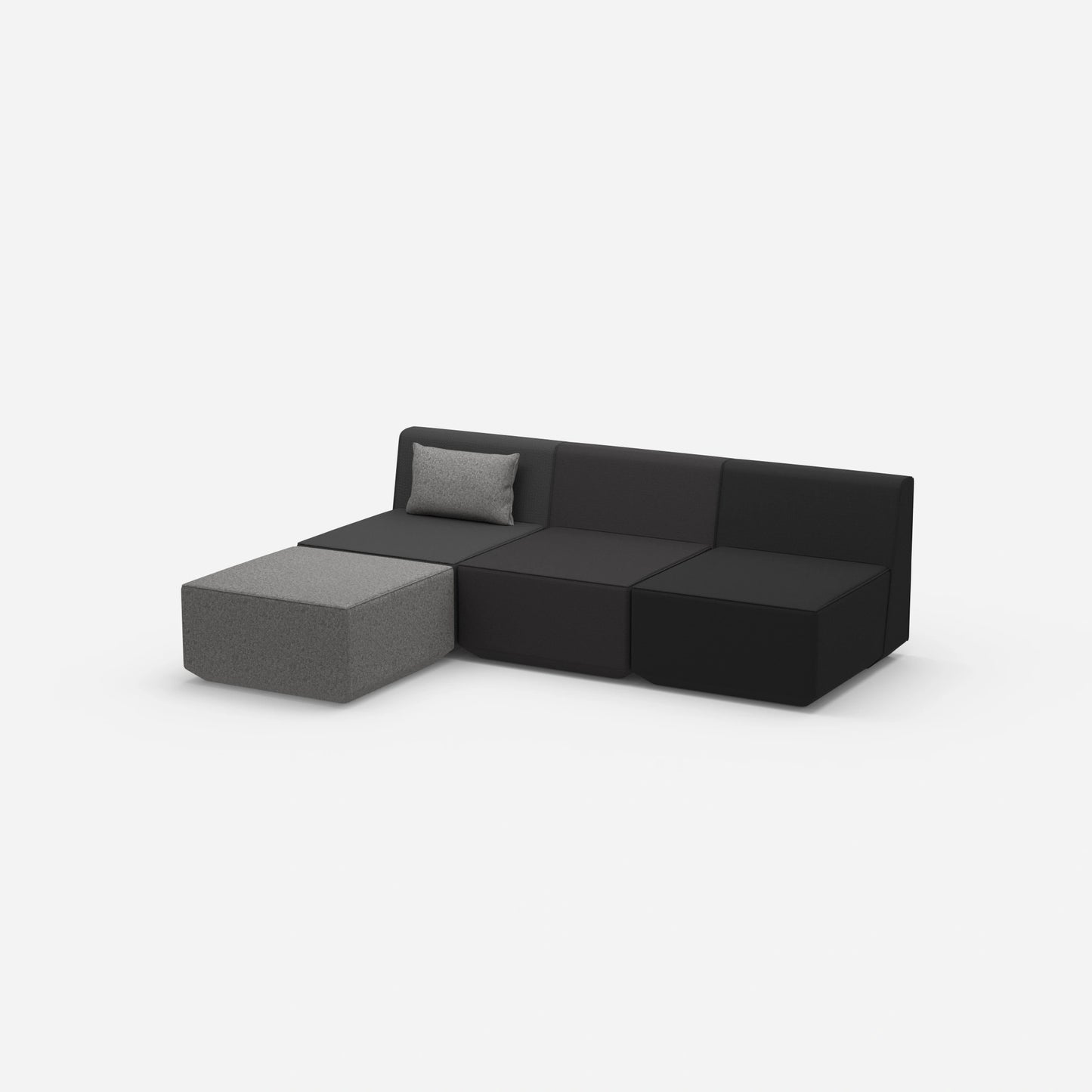 Graues Sofa 3 Sitzer von der Seite