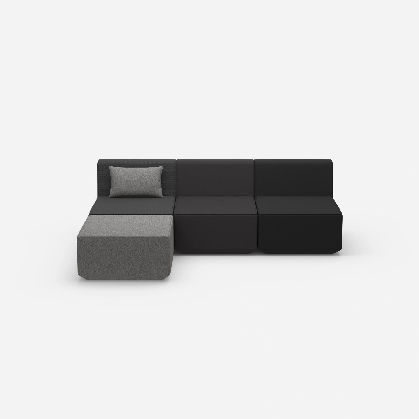 Graues Sofa 3 Sitzer von vorne