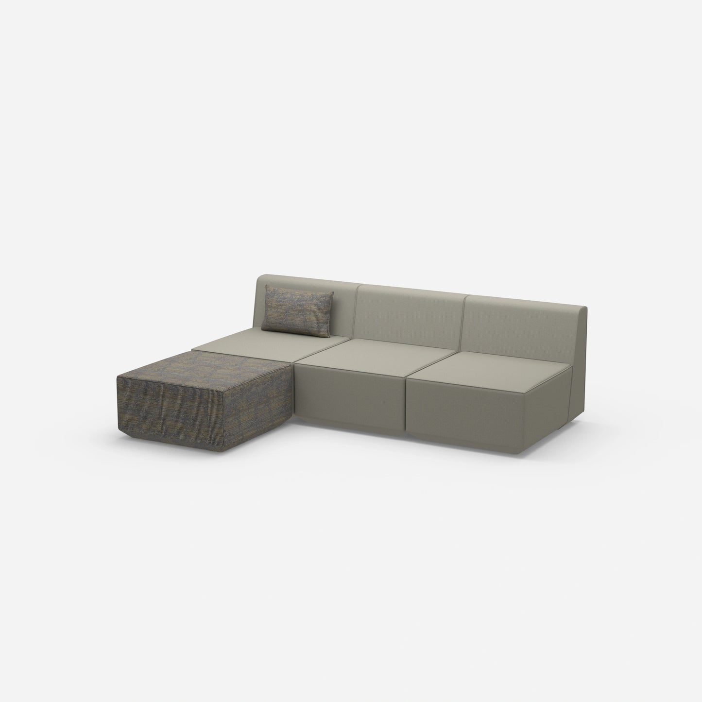 Graues Sofa 3 Sitzer von der Seite