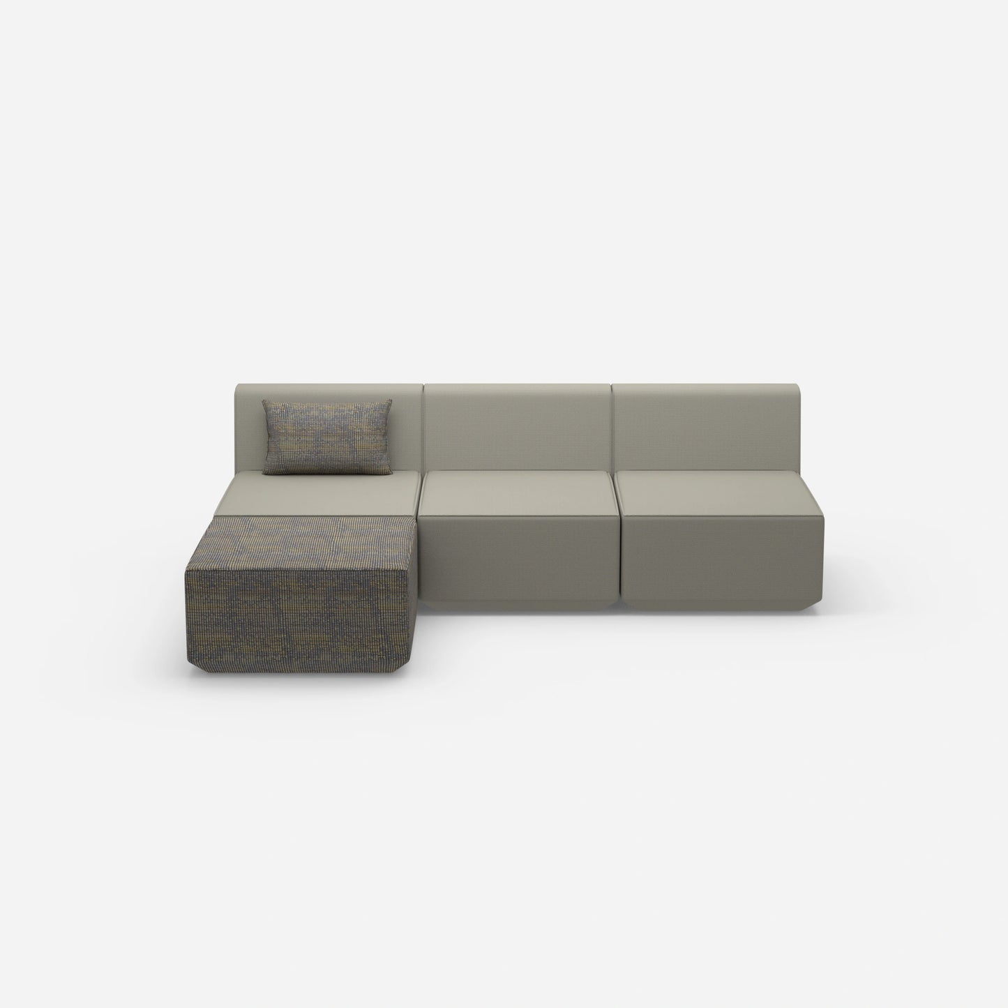 Graues Sofa 3 Sitzer von vorne